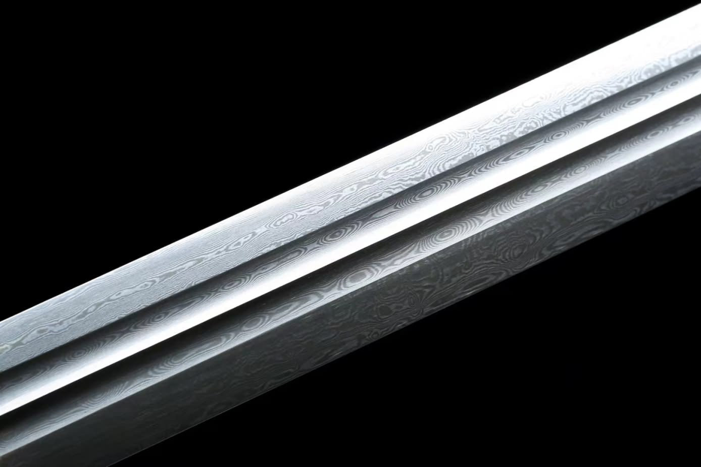 Tactical Swords Damascus Steel Blade,Alloy Fittings,Fake Stingray Skin Scabbard,LOONGSWORD