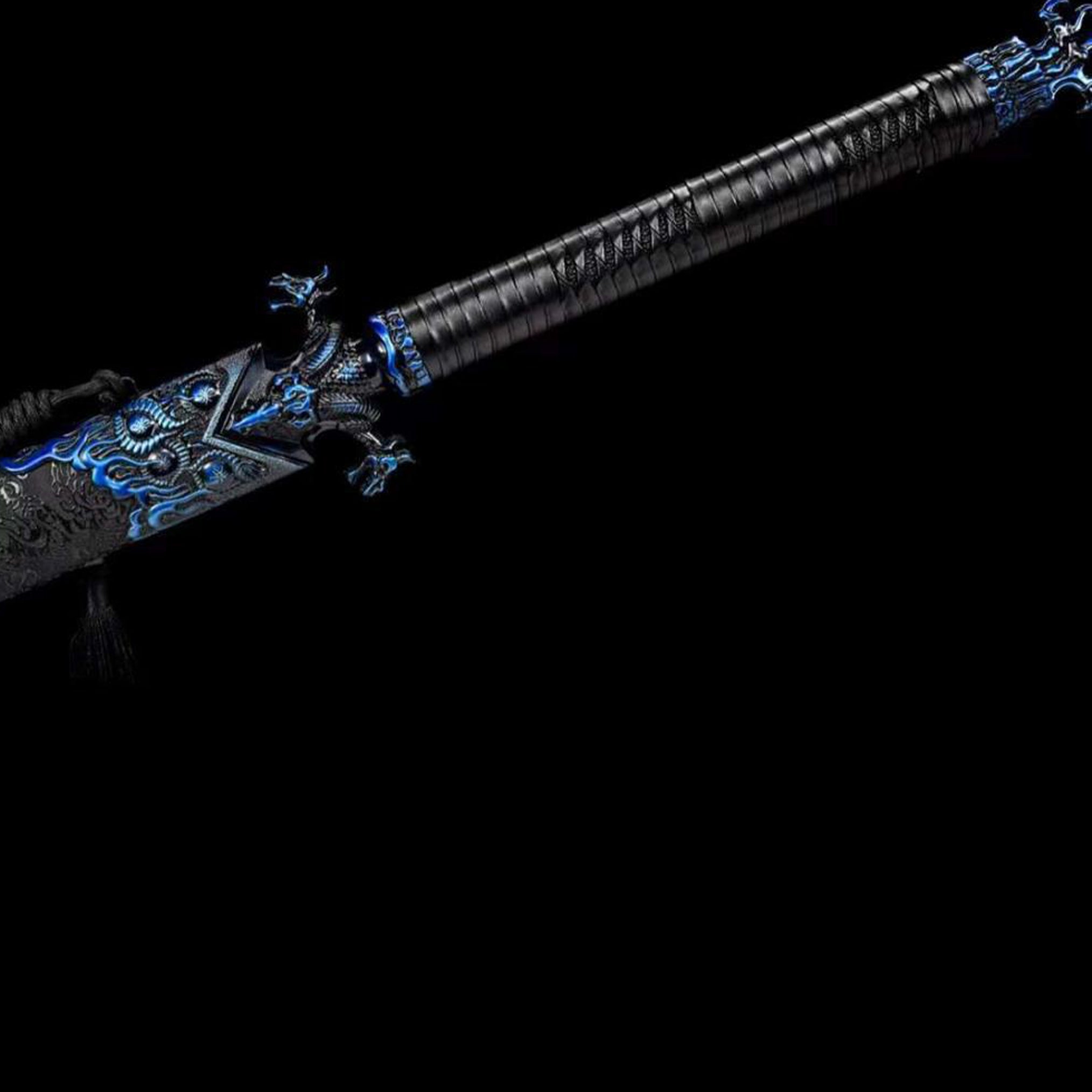 Hand Forged blue ghost Tang Heng sword(1060 Carbon Steel)