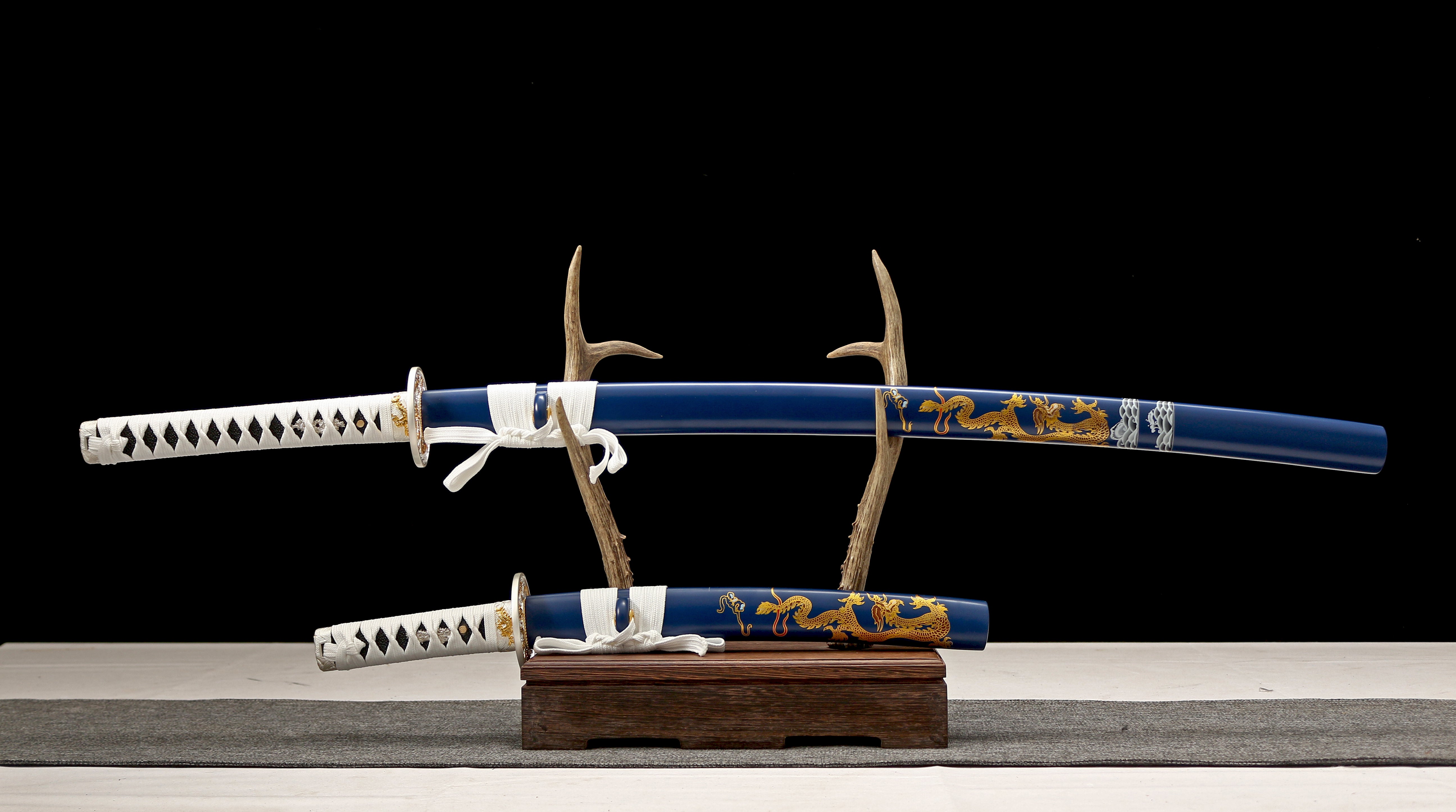 Hand Forged Japanese Katana Tanto Ryuunohane Legacy Blade Set(1095 Carbon Steel)