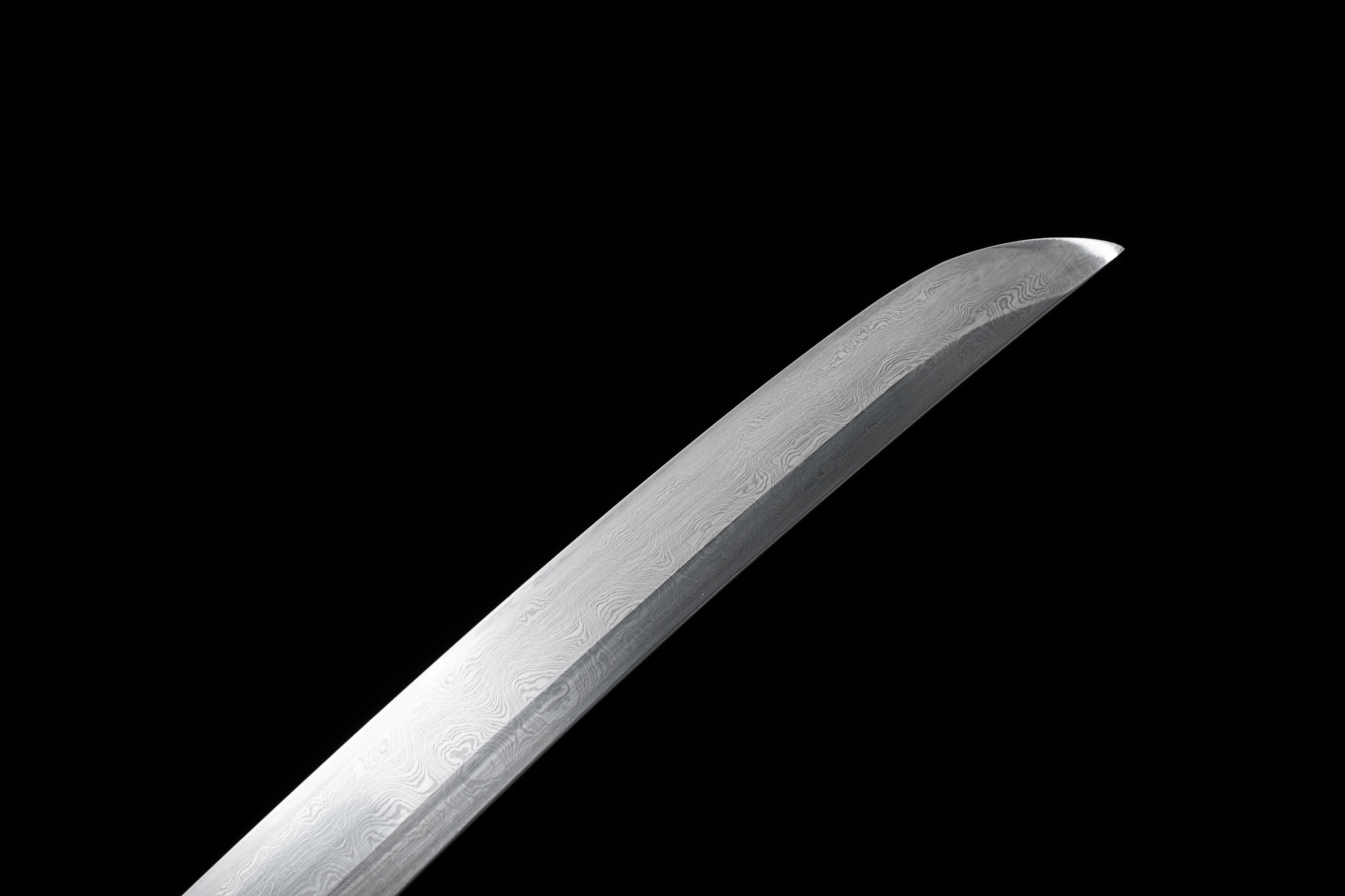 Hand Forged Japanese Tanto Black Tortoise Blade(Damascus Steel)