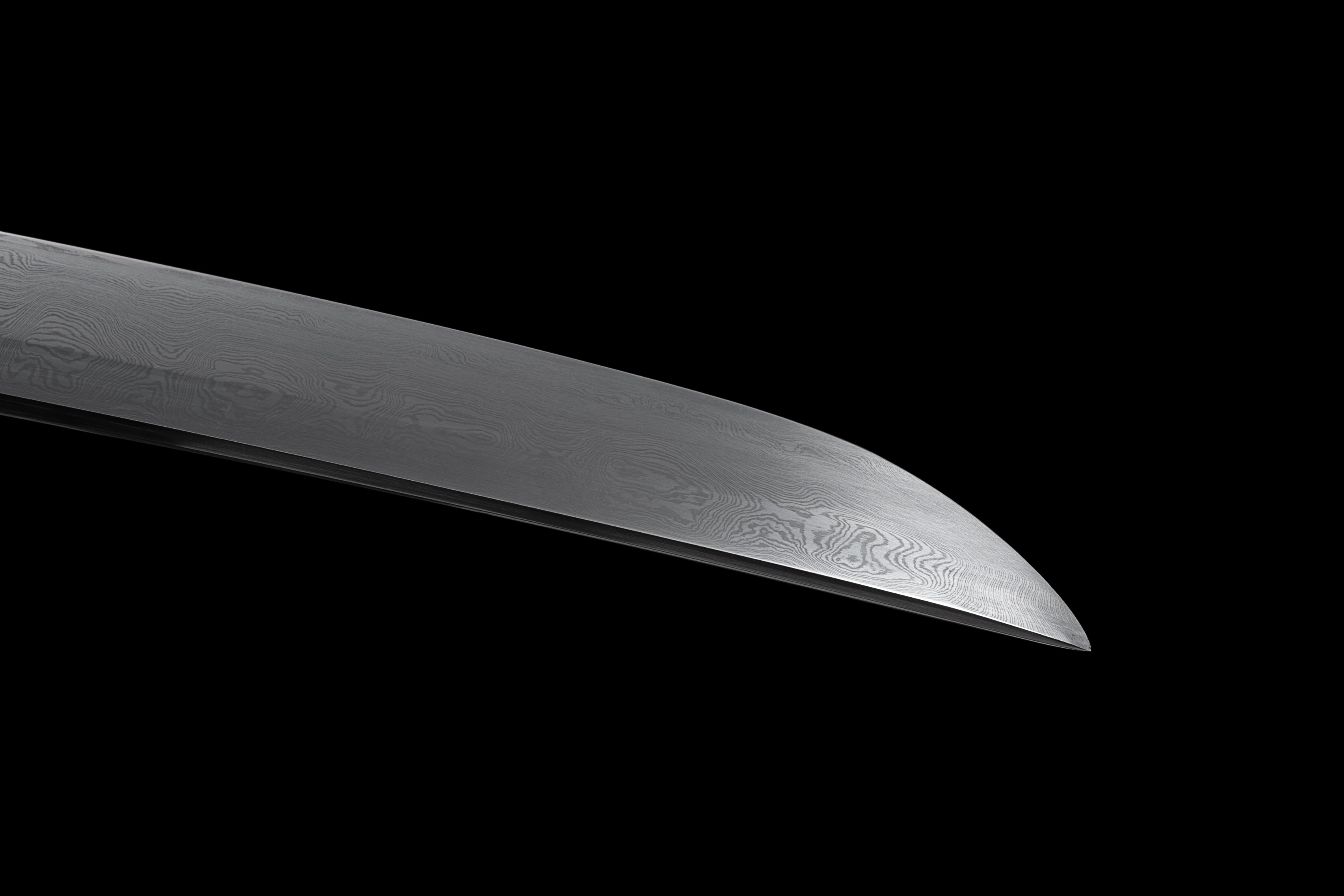 Hand Forged Japanese Tanto Black Tortoise Blade(Damascus Steel)