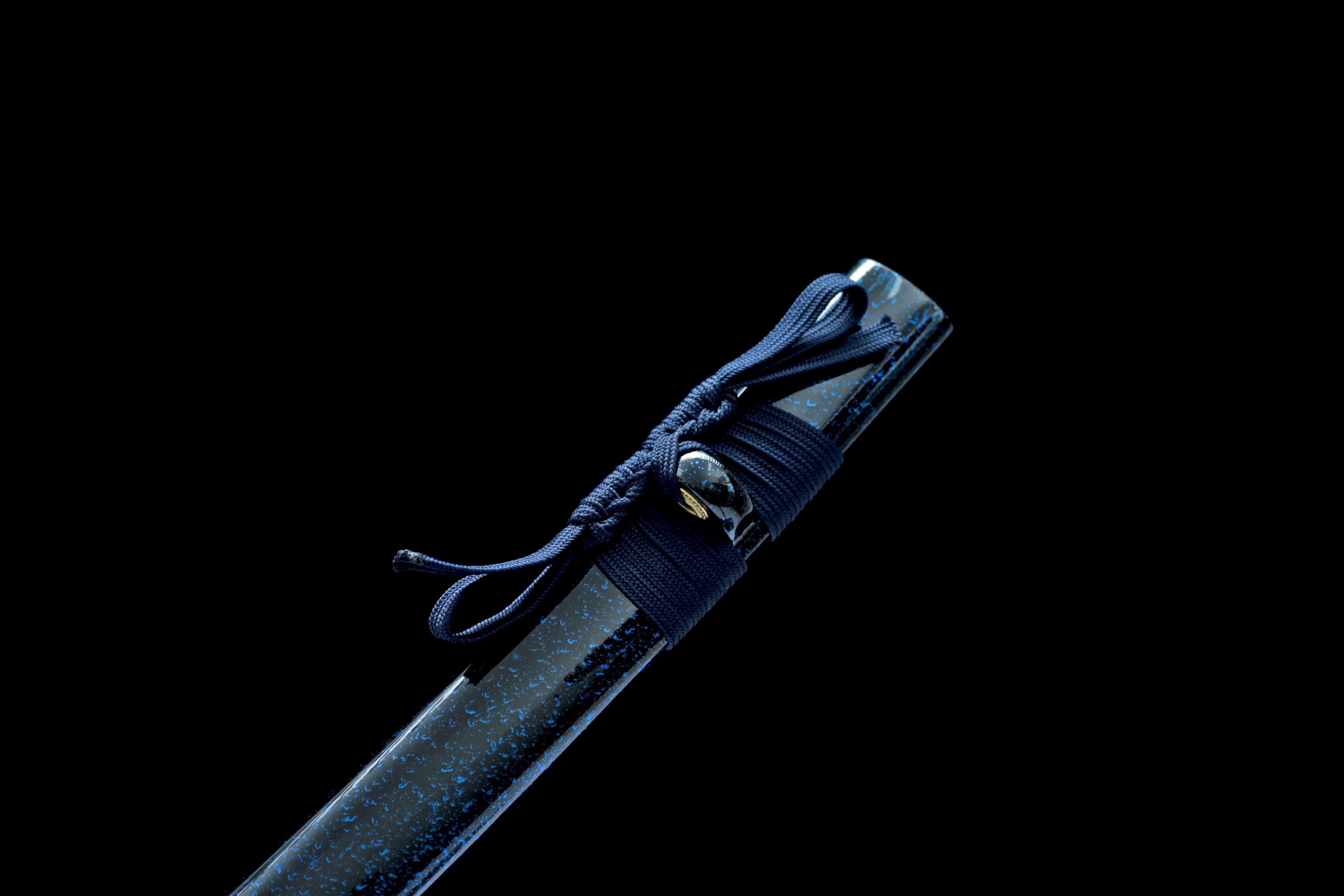 Hand Forged Japanese Katana Azure Wraithdance Blade(1095 Carbon Steel)
