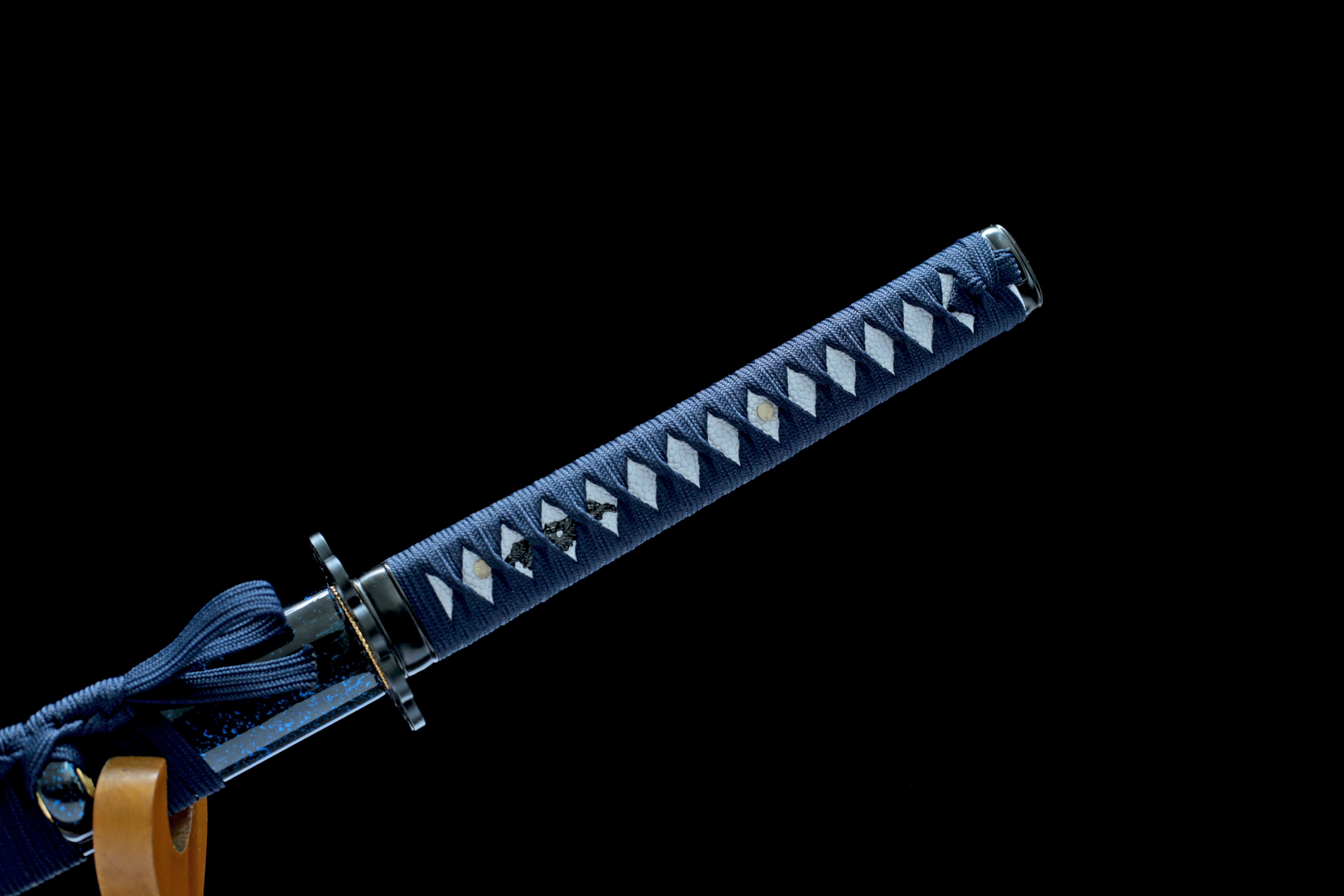 Hand Forged Japanese Katana Azure Wraithdance Blade(1095 Carbon Steel)
