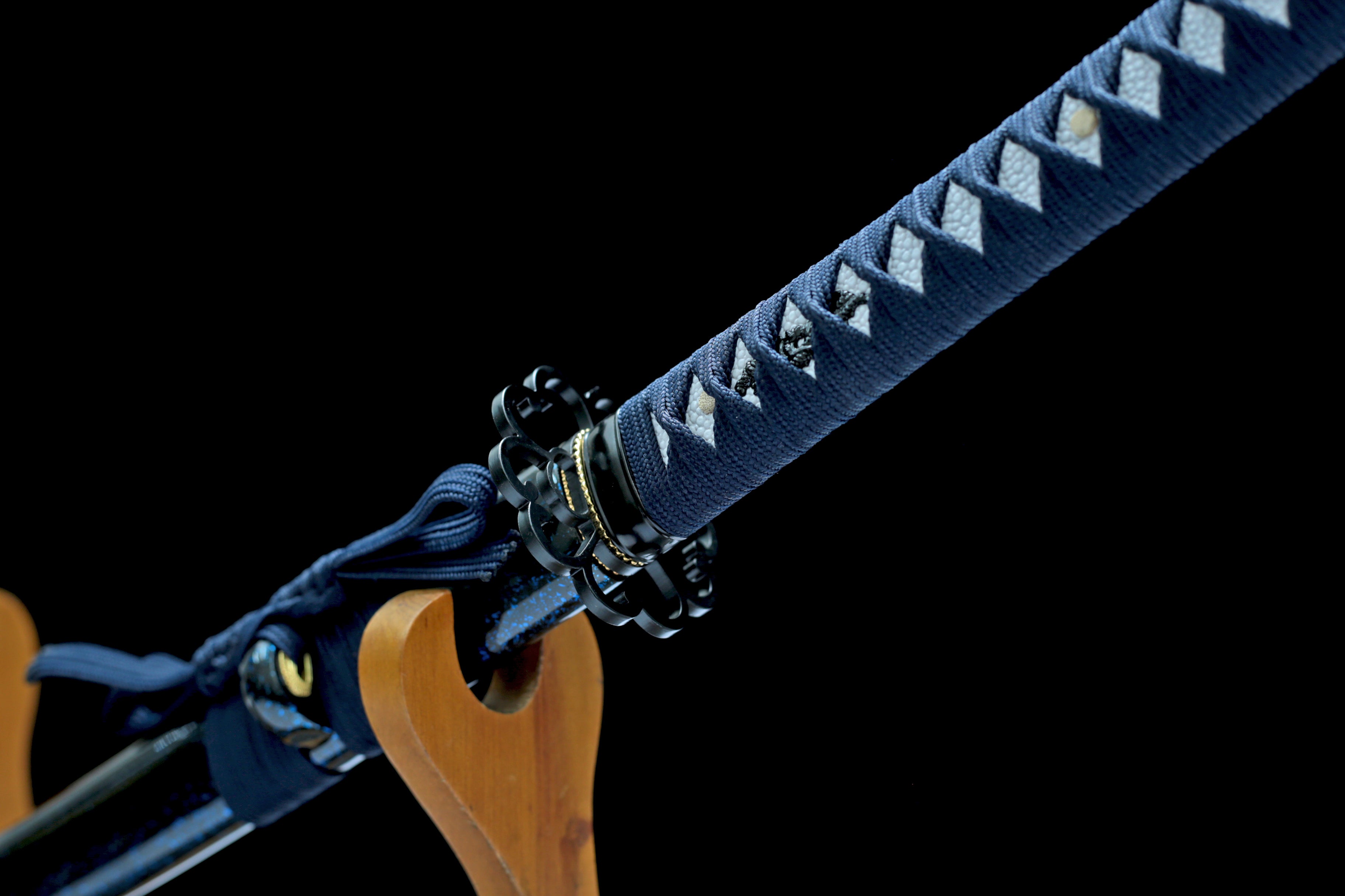Hand Forged Japanese Katana Azure Wraithdance Blade(1095 Carbon Steel)