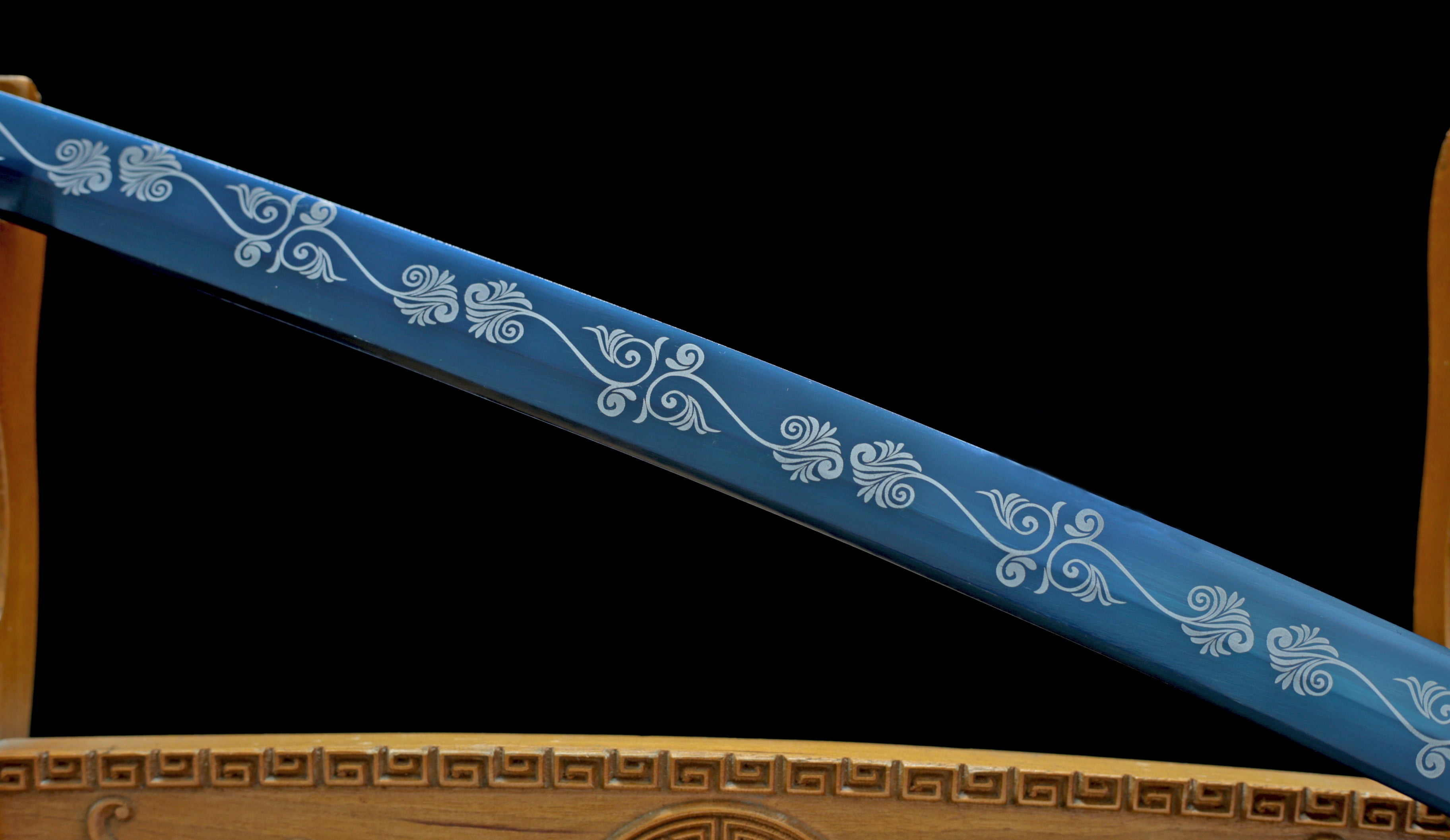 Hand Forged Japanese Katana Azure Wraithdance Blade(1095 Carbon Steel)