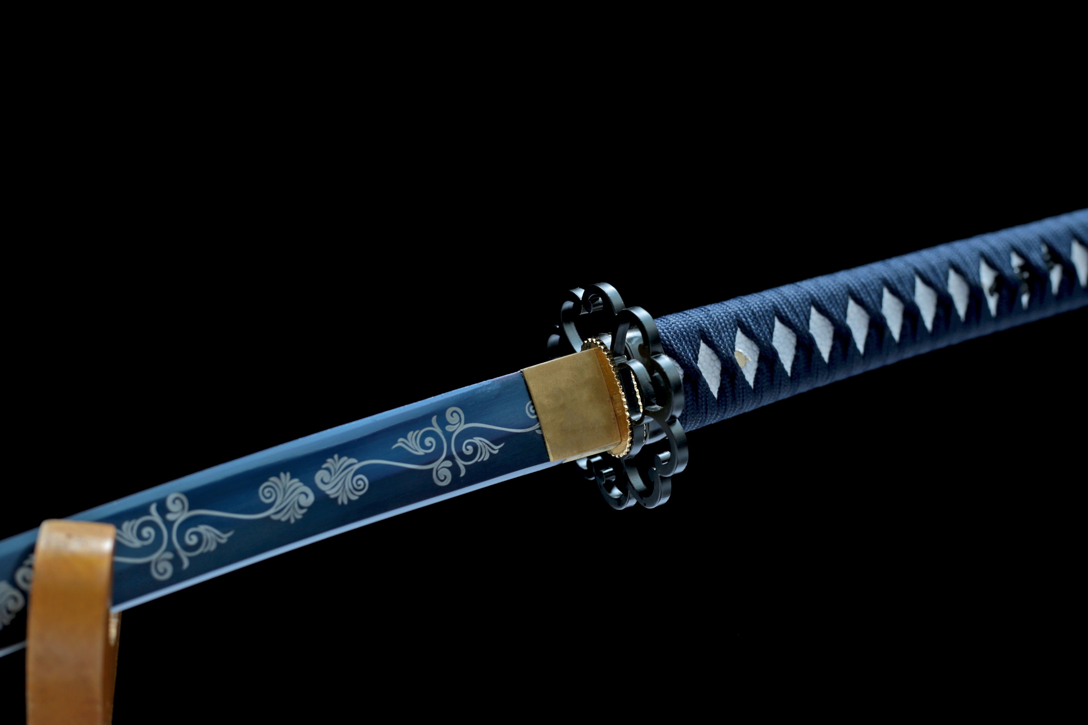 Hand Forged Japanese Katana Azure Wraithdance Blade(1095 Carbon Steel)