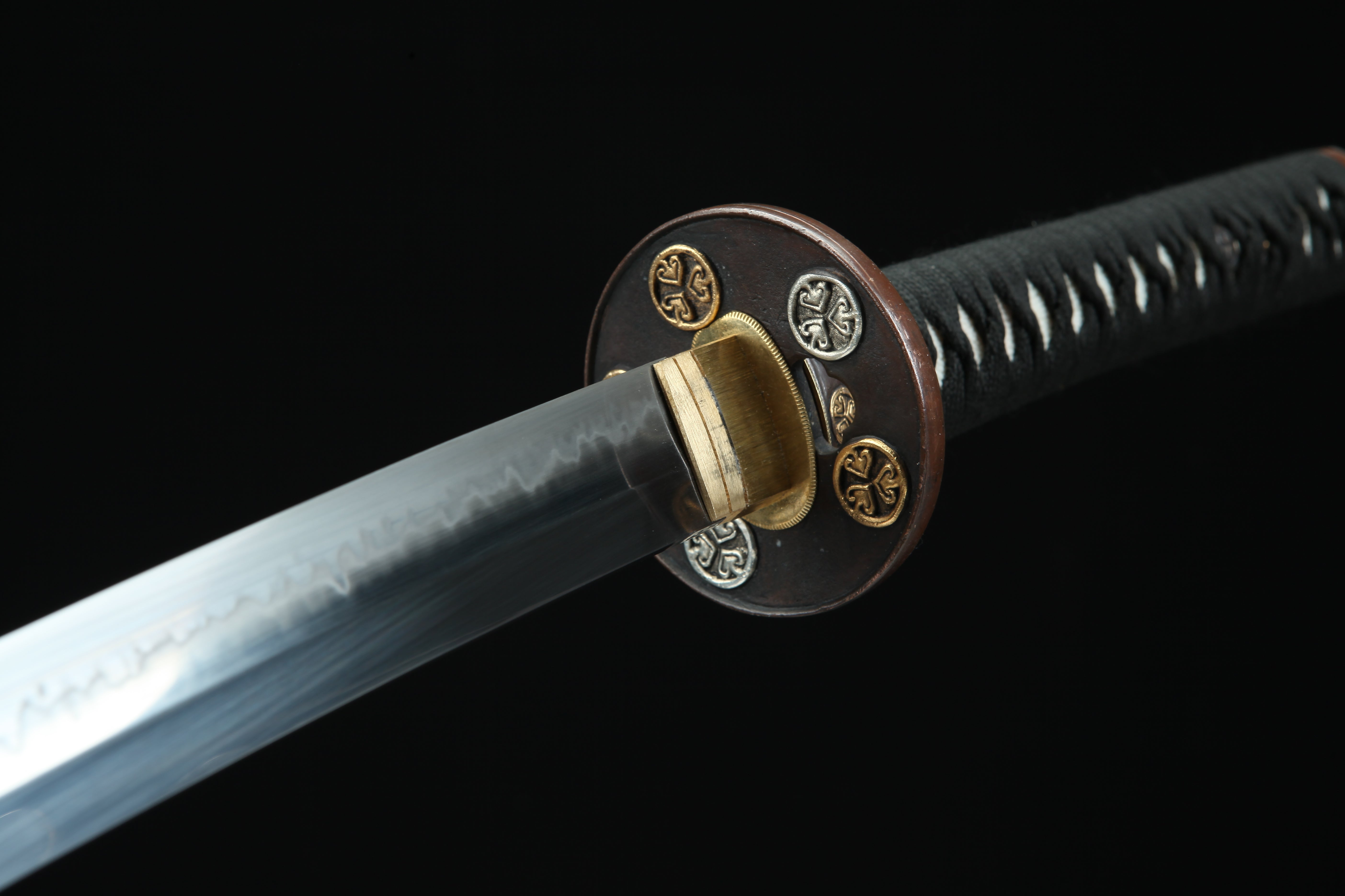 Hand Forged Japanese Katana Gilded Abyss Blade(Damascus Steel)