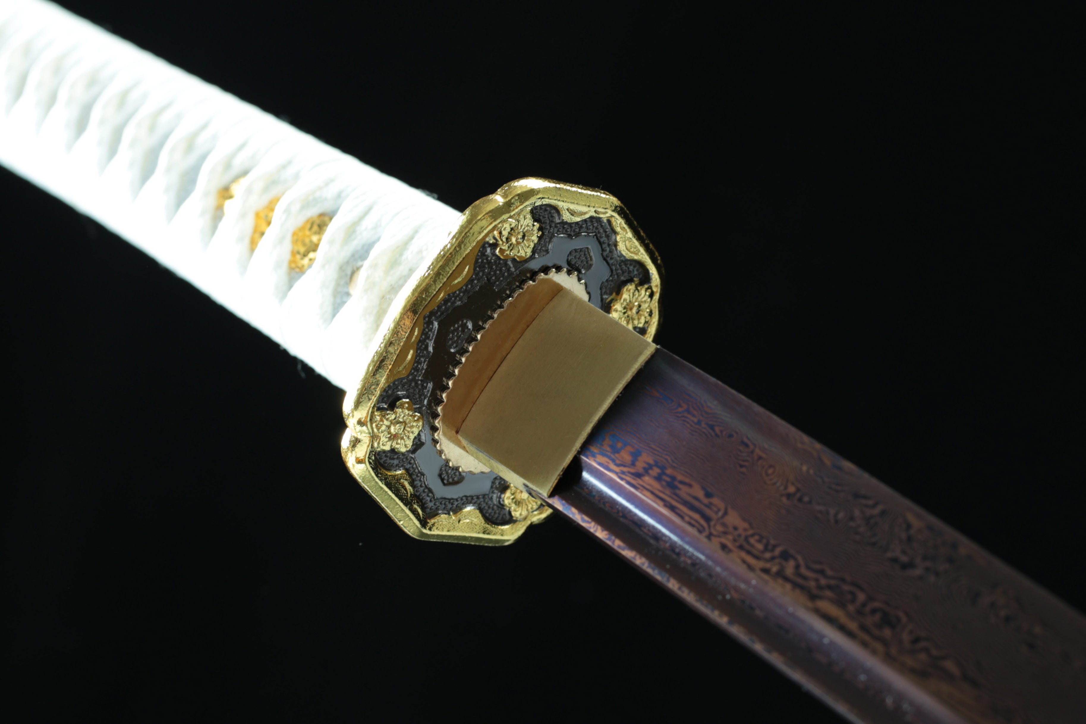 Hand Forged Japanese Tachi Midnight Sakura Blade(1095 Carbon Steel)