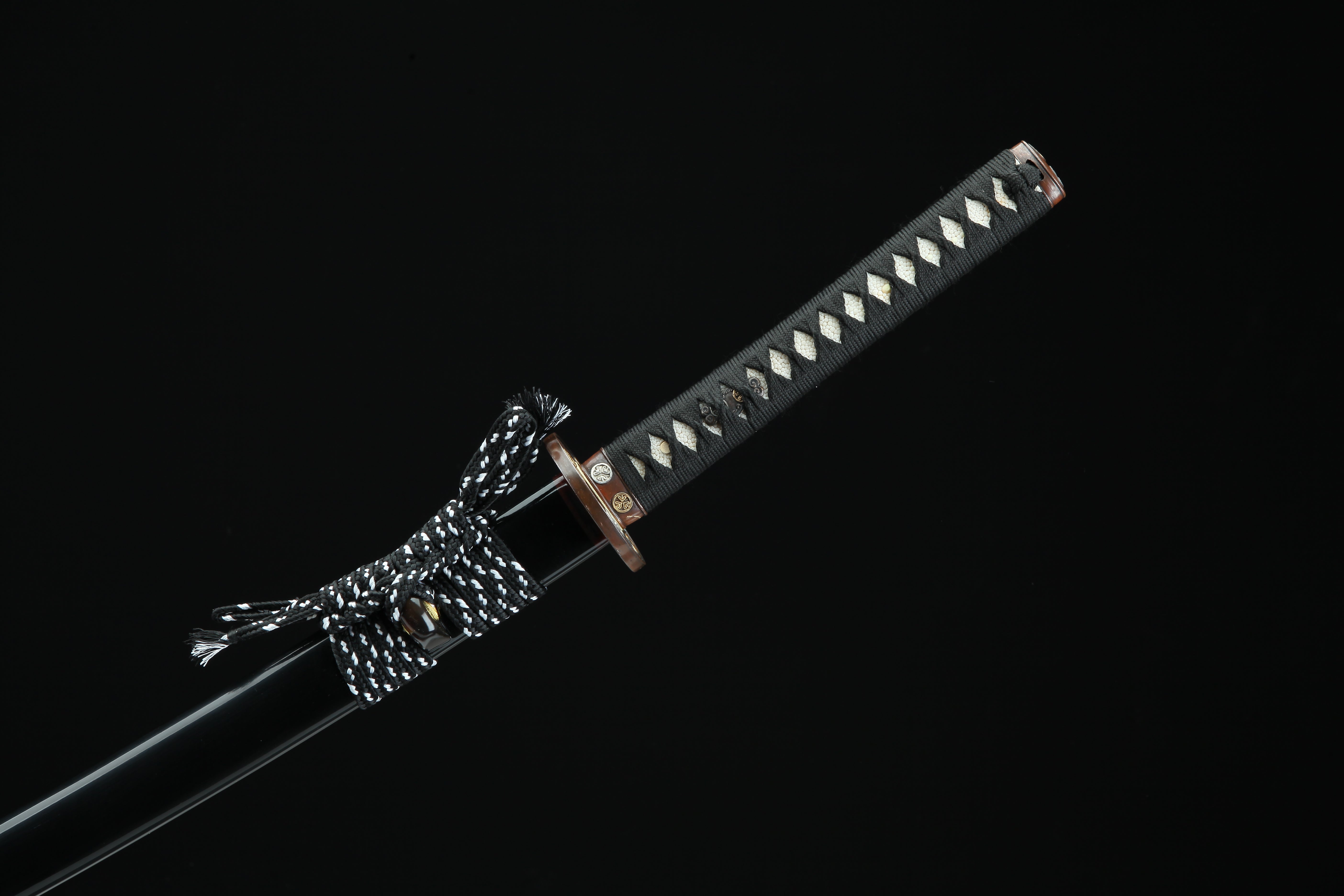 Hand Forged Japanese Katana Gilded Abyss Blade(Damascus Steel)