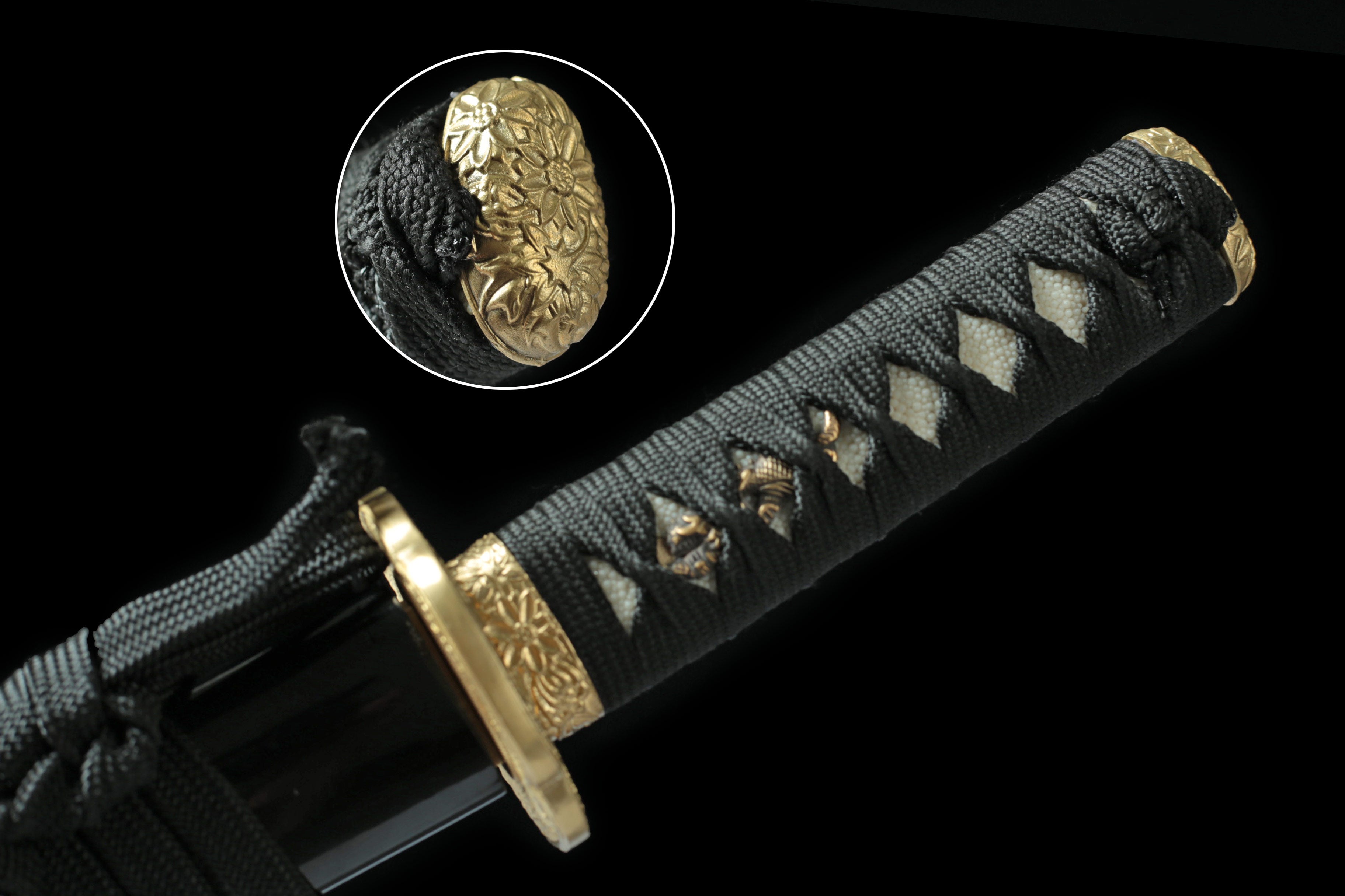 Hand Forged Japanese Tanto Kurohana-Mon Clay Tempering Blade(1095 Carbon Steel)