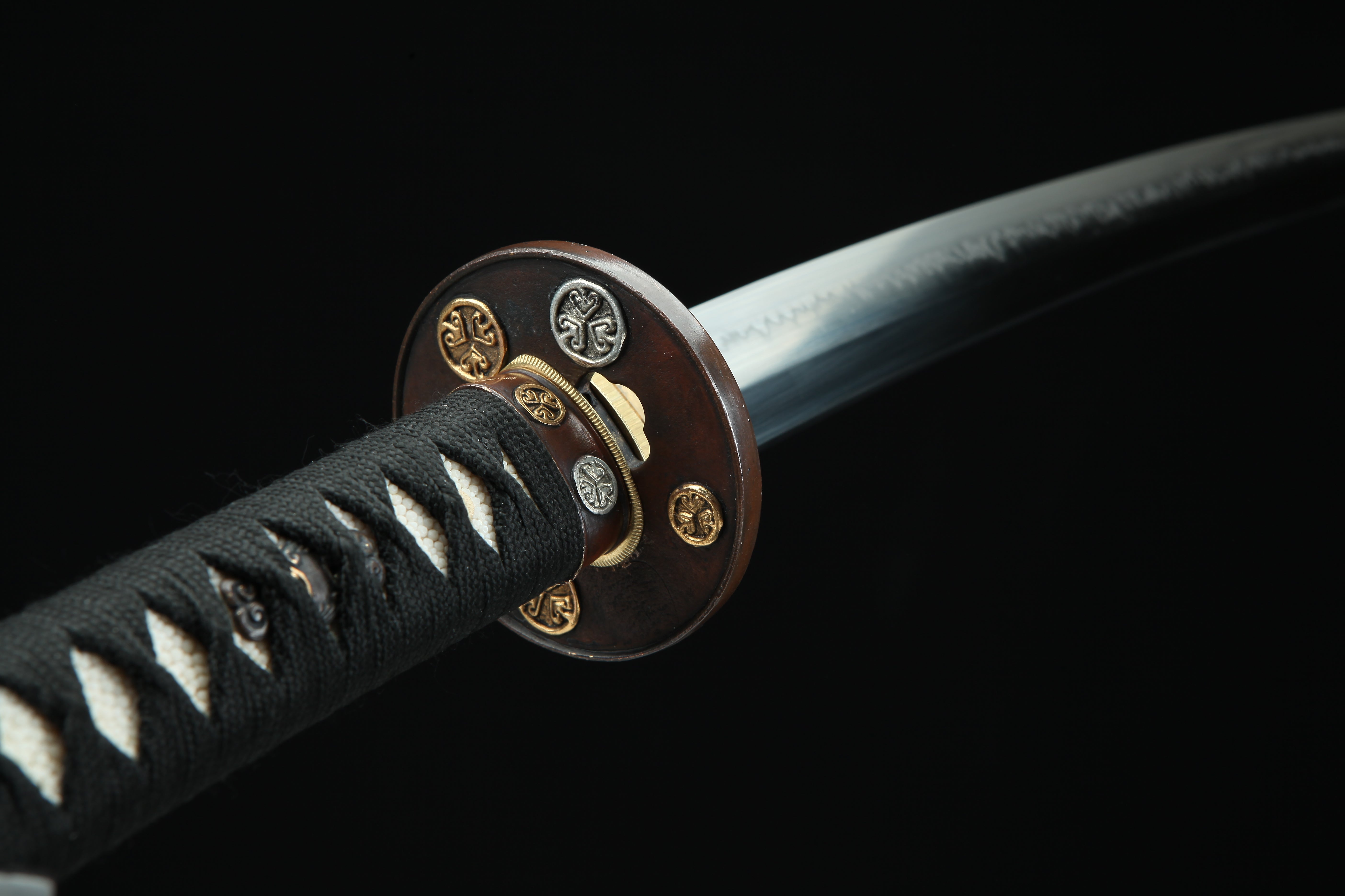 Hand Forged Japanese Katana Gilded Abyss Blade(Damascus Steel)