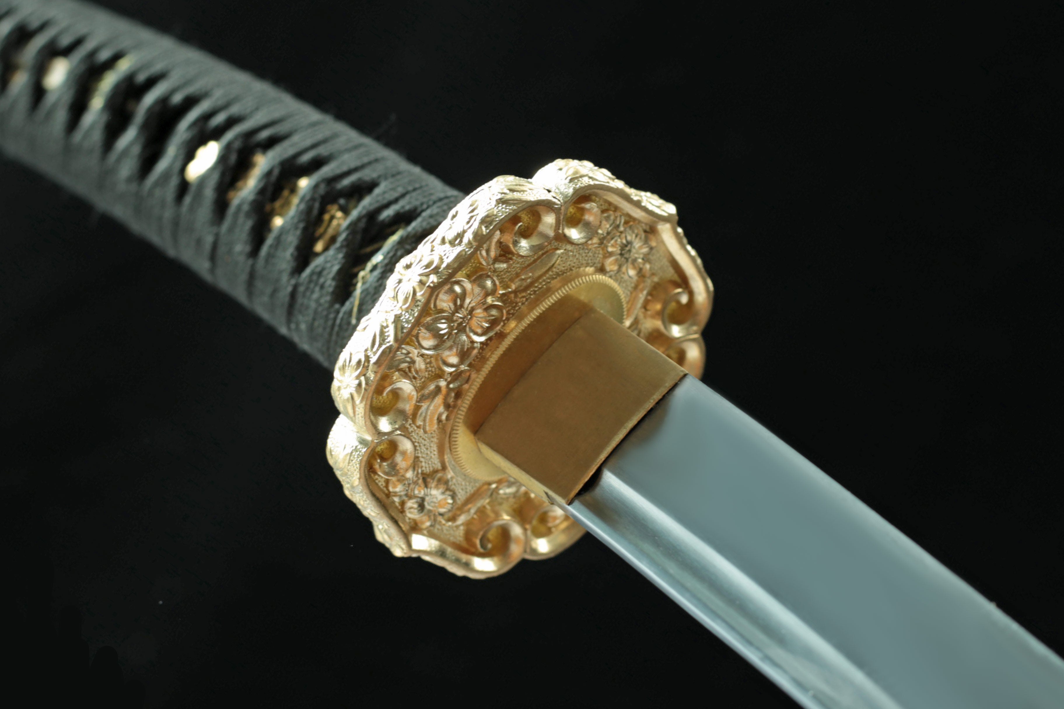 Hand Forged Japanese Tachi Onyx Demon Copper Mounted Blade(1060 Carbon Steel)