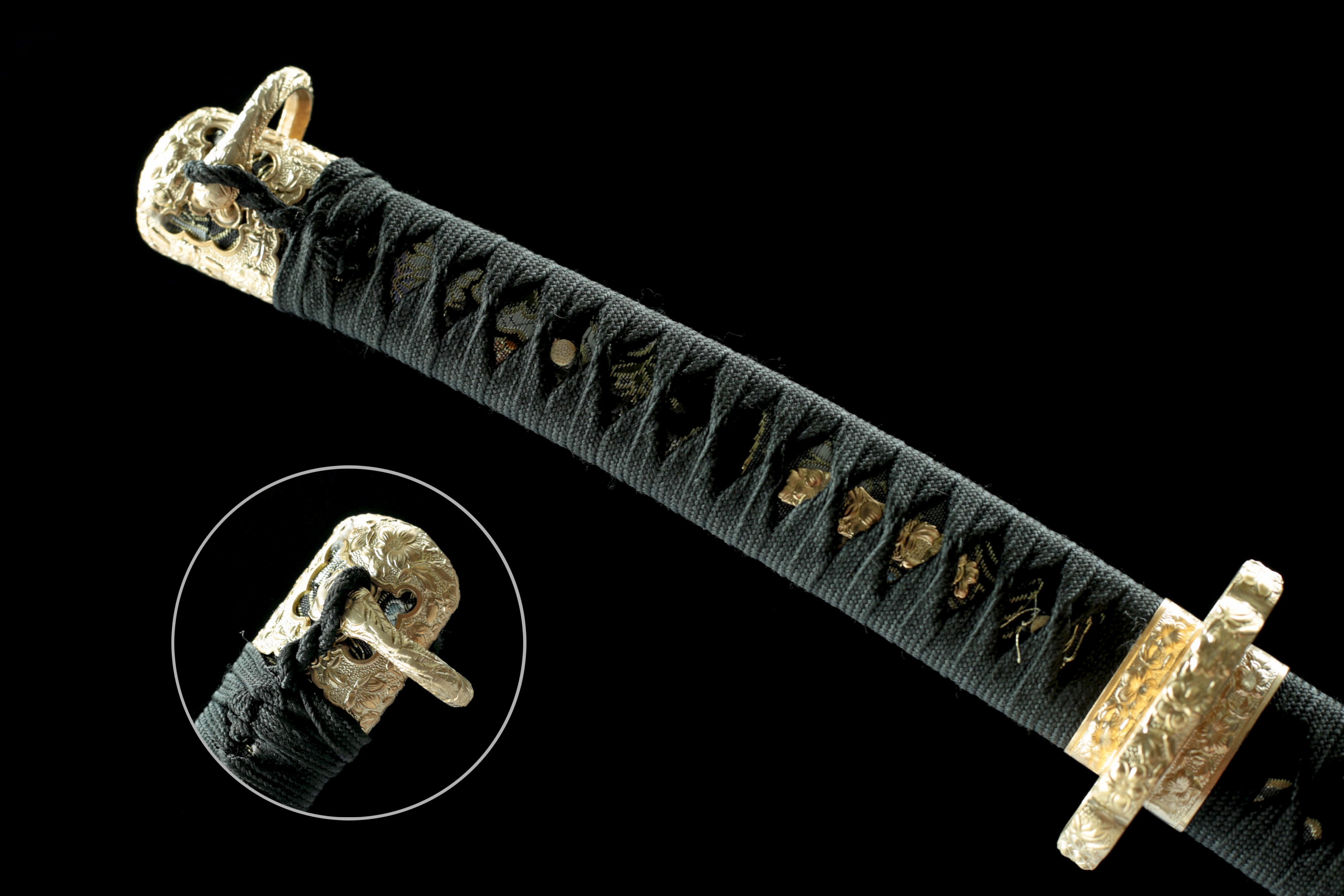 Hand Forged Japanese Tachi Onyx Demon Copper Mounted Blade(1060 Carbon Steel)
