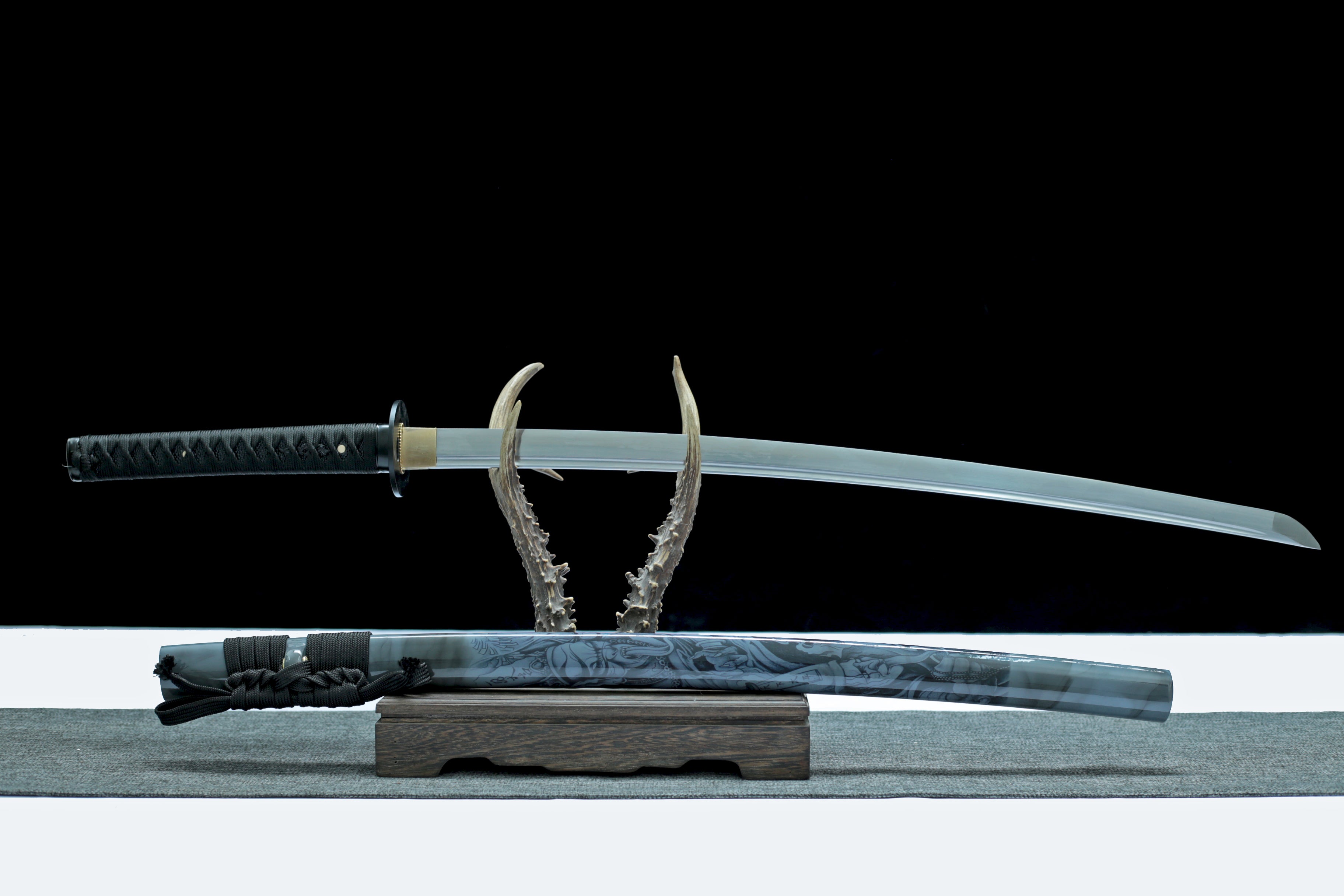 Hand Forged Japanese Katana Dual Reapers Blade(1095 Carbon Steel)