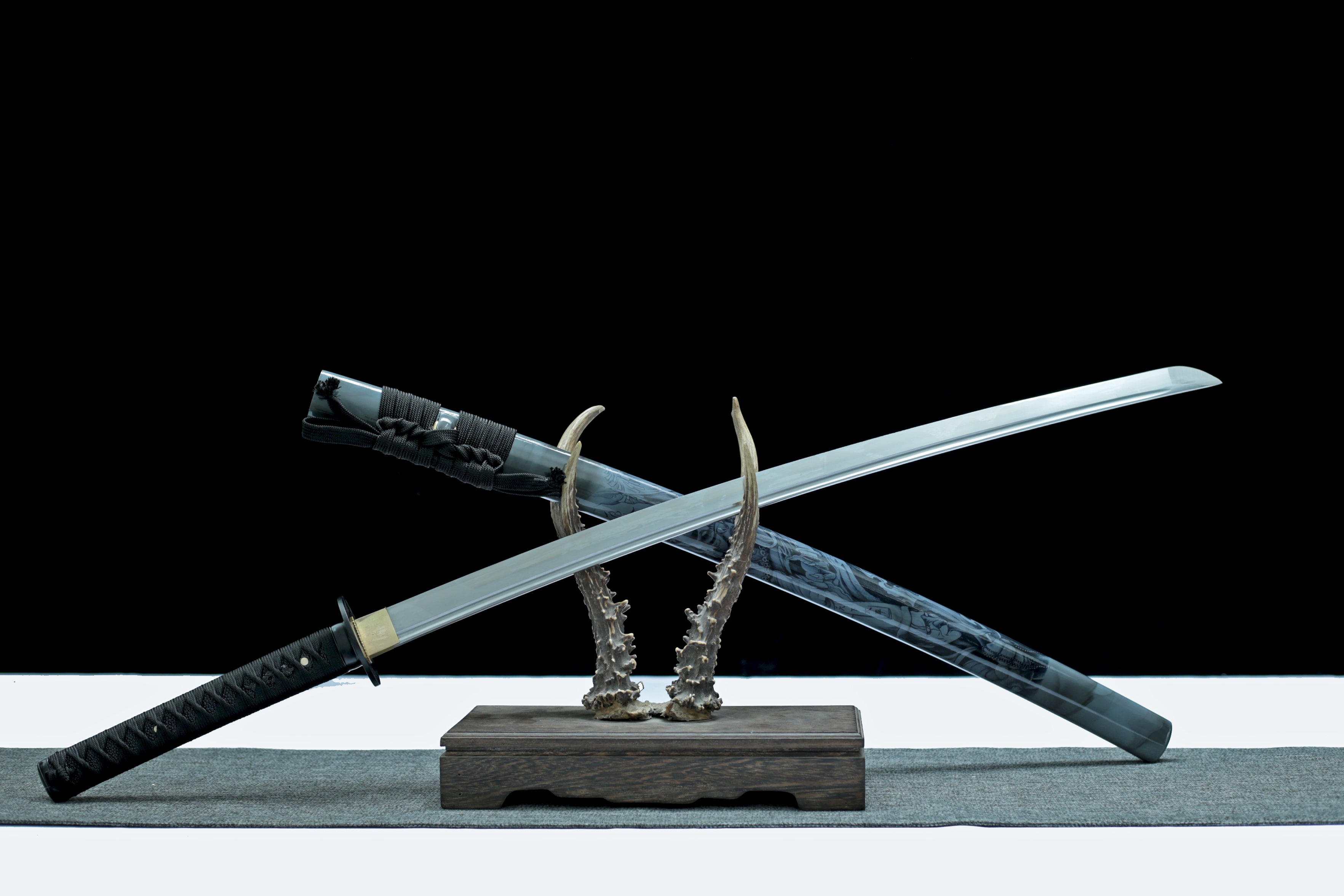 Hand Forged Japanese Katana Dual Reapers Blade(1095 Carbon Steel)