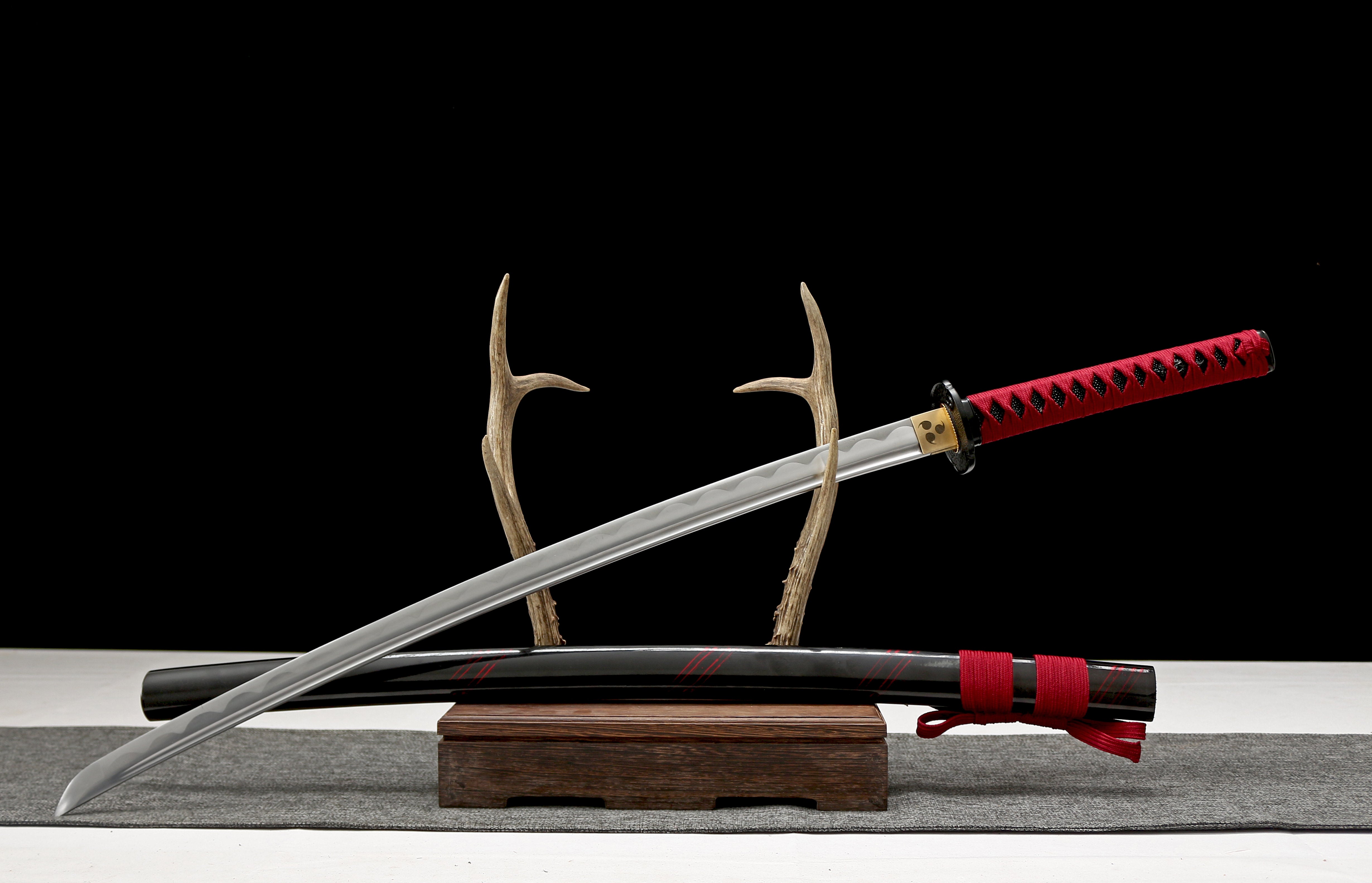 Hand Forged Japanese Katana Sharingan Edge Blade(1045 Carbon Steel)