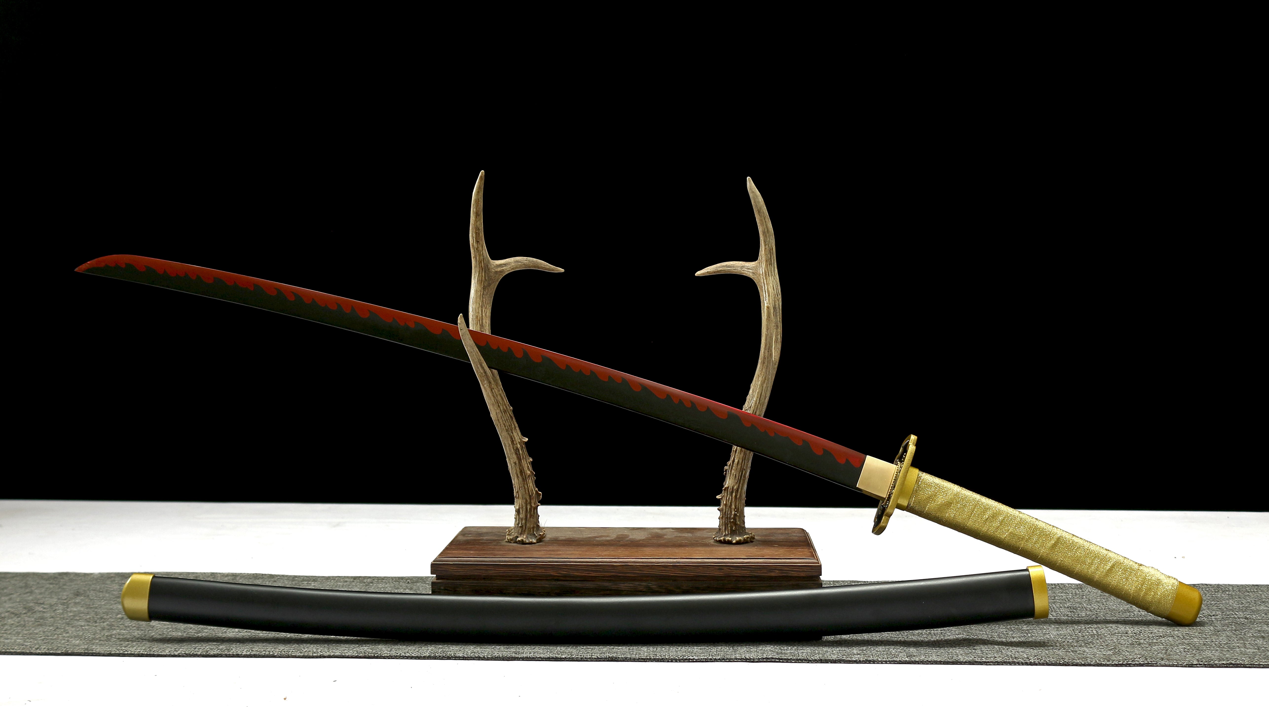 Hand Forged Demon Slayer Katana Tsugikuni Yoriichi Nichirin Sword(1045 Carbon Steel)