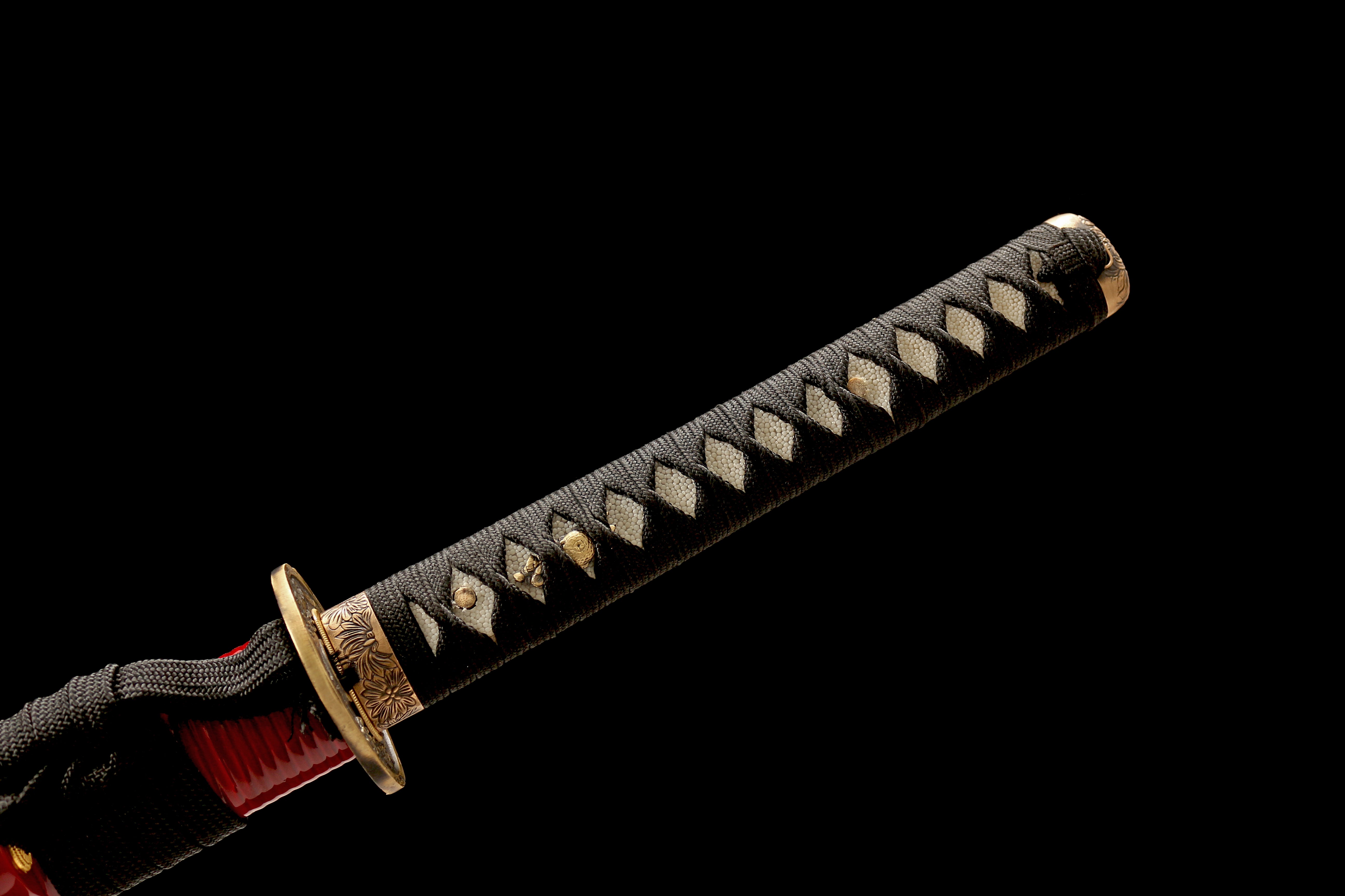 Hand Forged Japanese Katana Crimson Thorn Elegy Blade(1095 Carbon Steel)