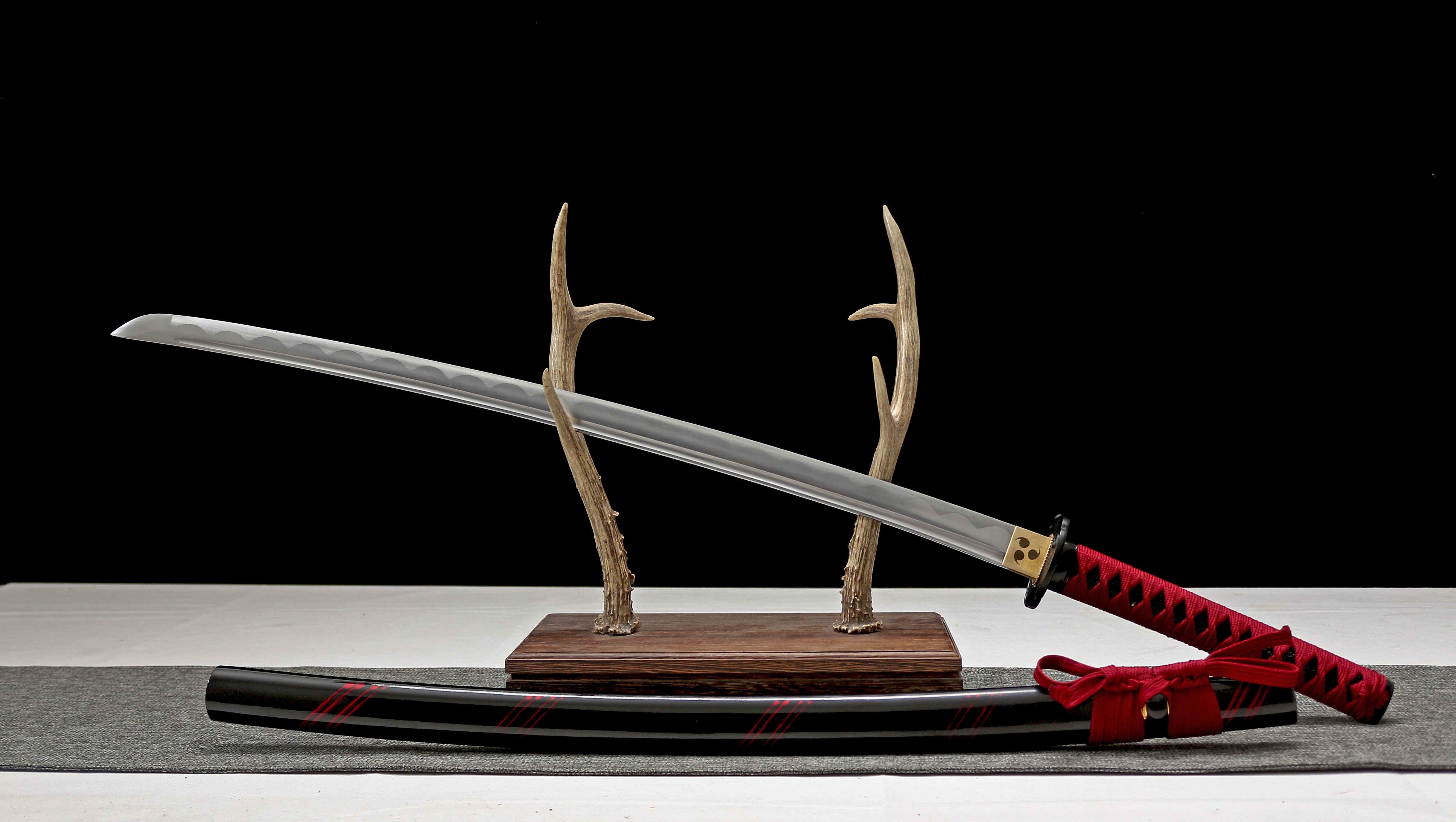 Hand Forged Japanese Katana Sharingan Edge Blade(1045 Carbon Steel)