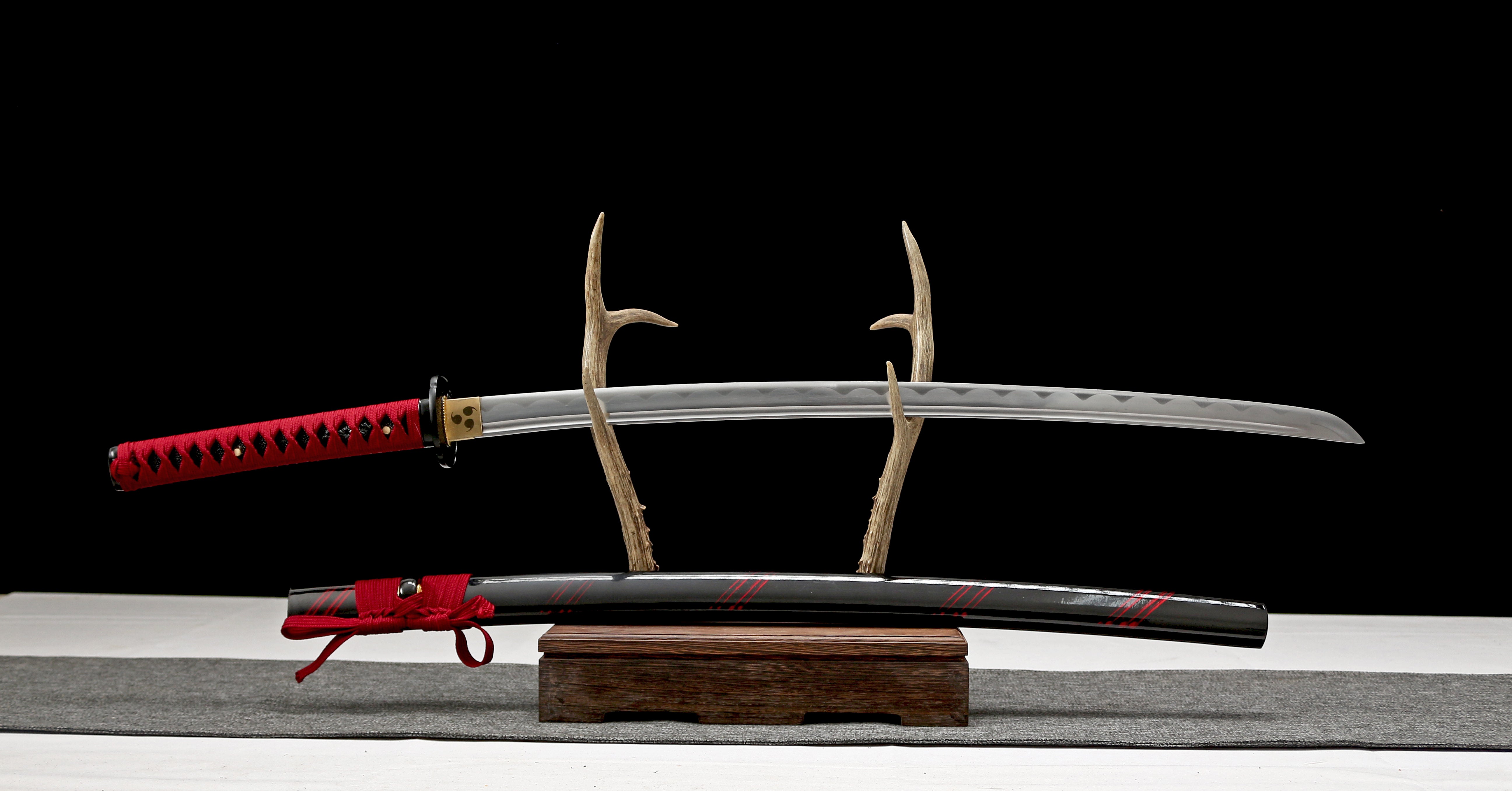 Hand Forged Japanese Katana Sharingan Edge Blade(1045 Carbon Steel)