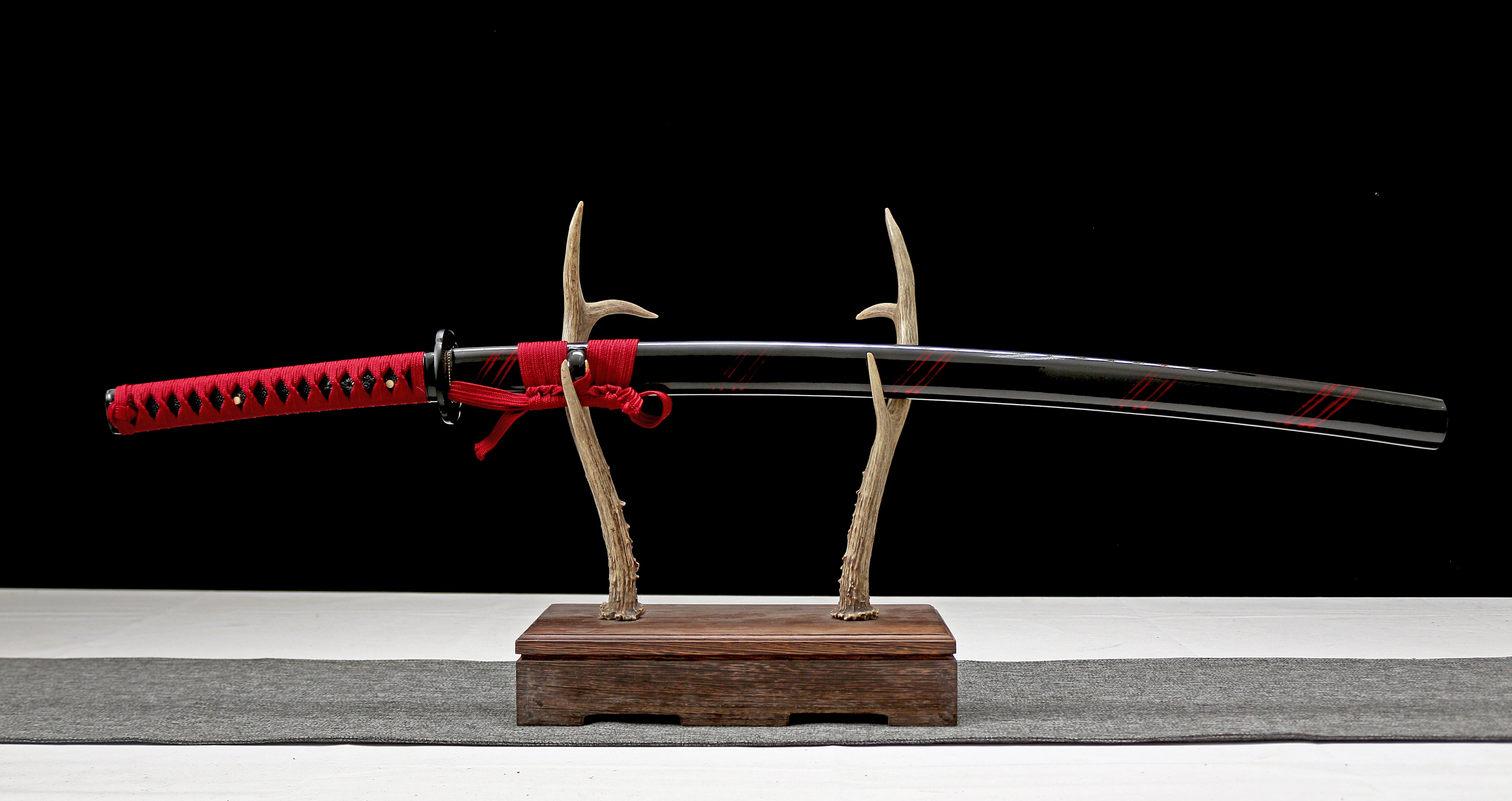 Hand Forged Japanese Katana Sharingan Edge Blade(1045 Carbon Steel)