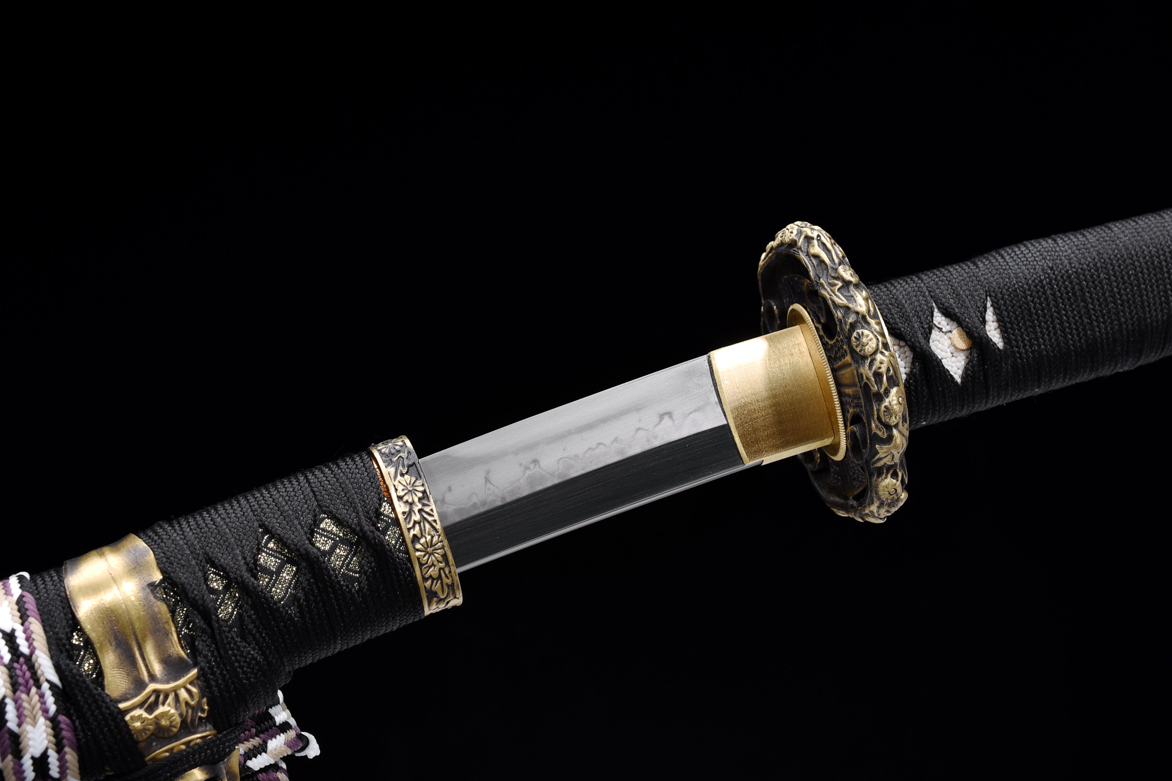 Hand Forged Japanese Tachi Imperial Citrus Clay Blade(Damascus Steel)