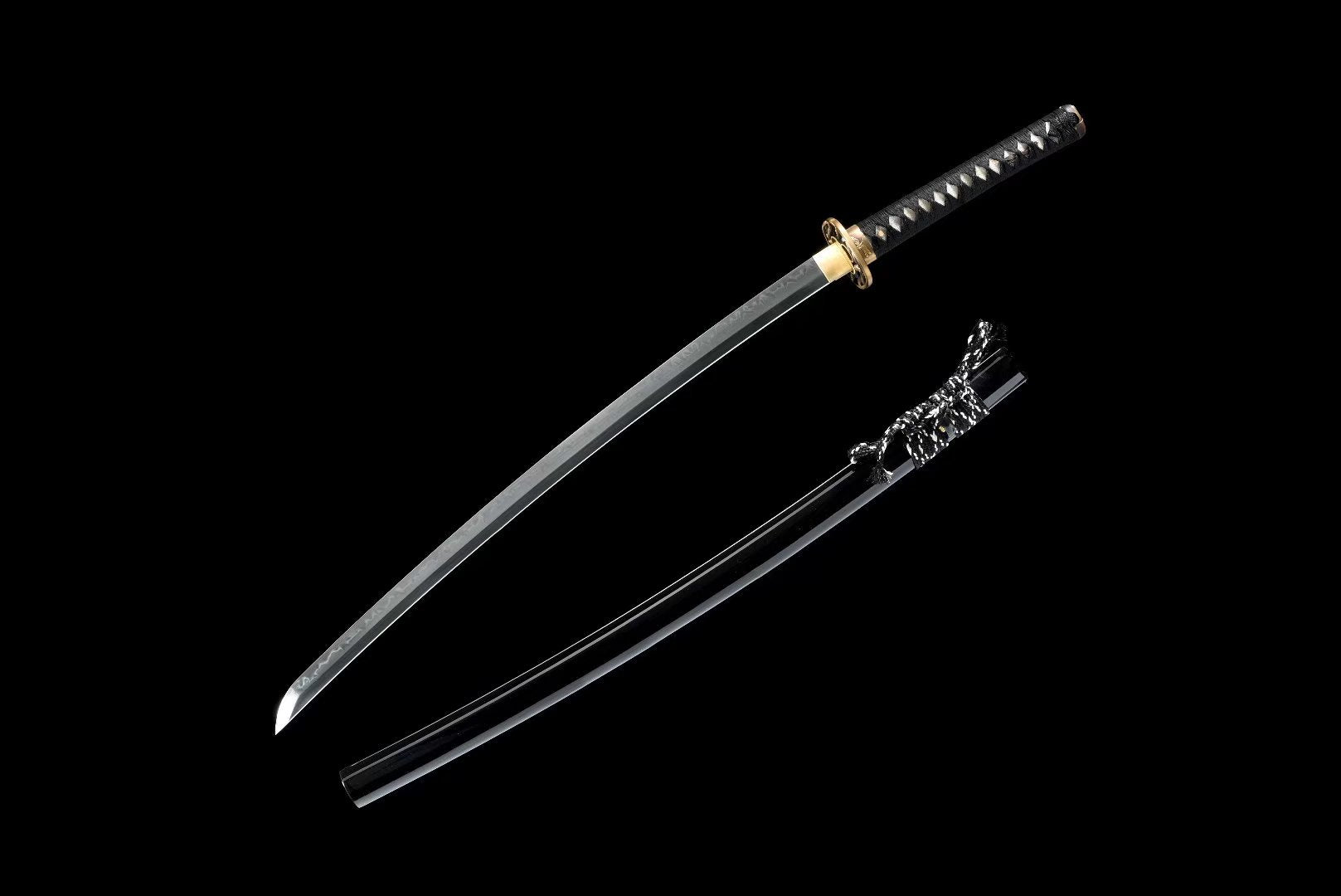 Hand Forged Japanese Katana Onyx Skimmer Blade(1095 Carbon Steel)