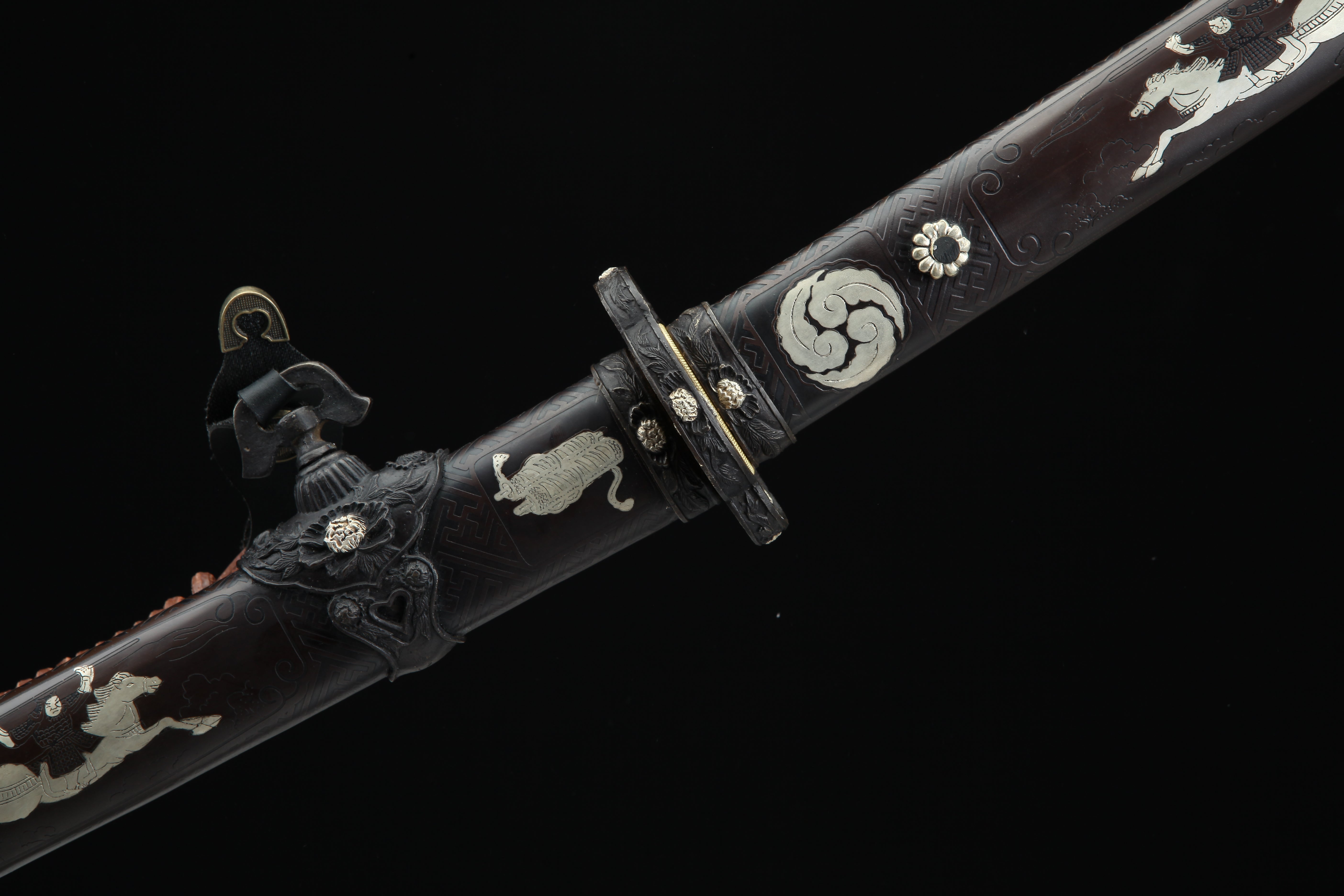 Hand Forged Japanese Tachi Orient Copper Demon Blade(Damascus Steel)