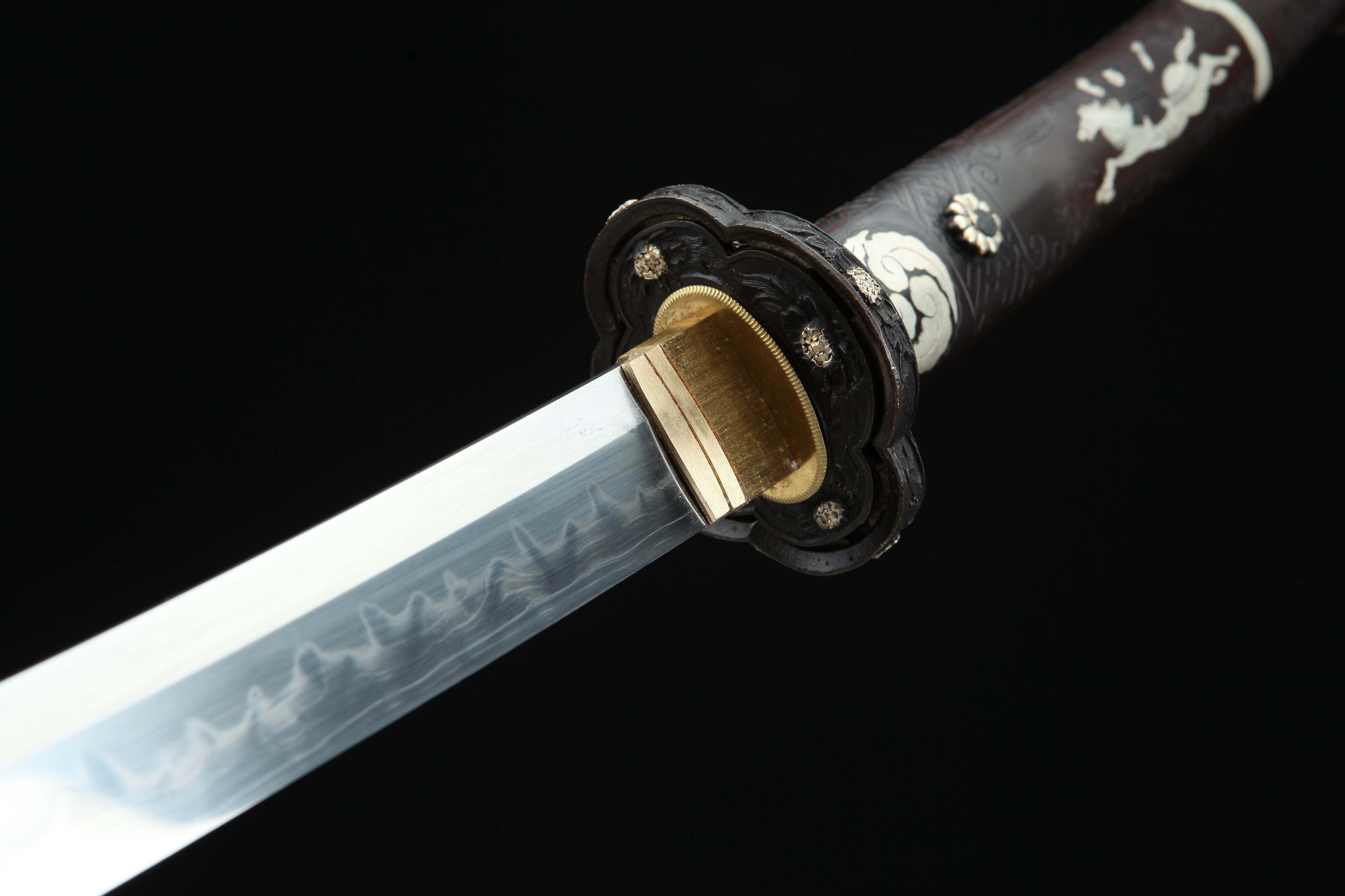 Hand Forged Japanese Tachi Orient Copper Demon Blade(Damascus Steel)