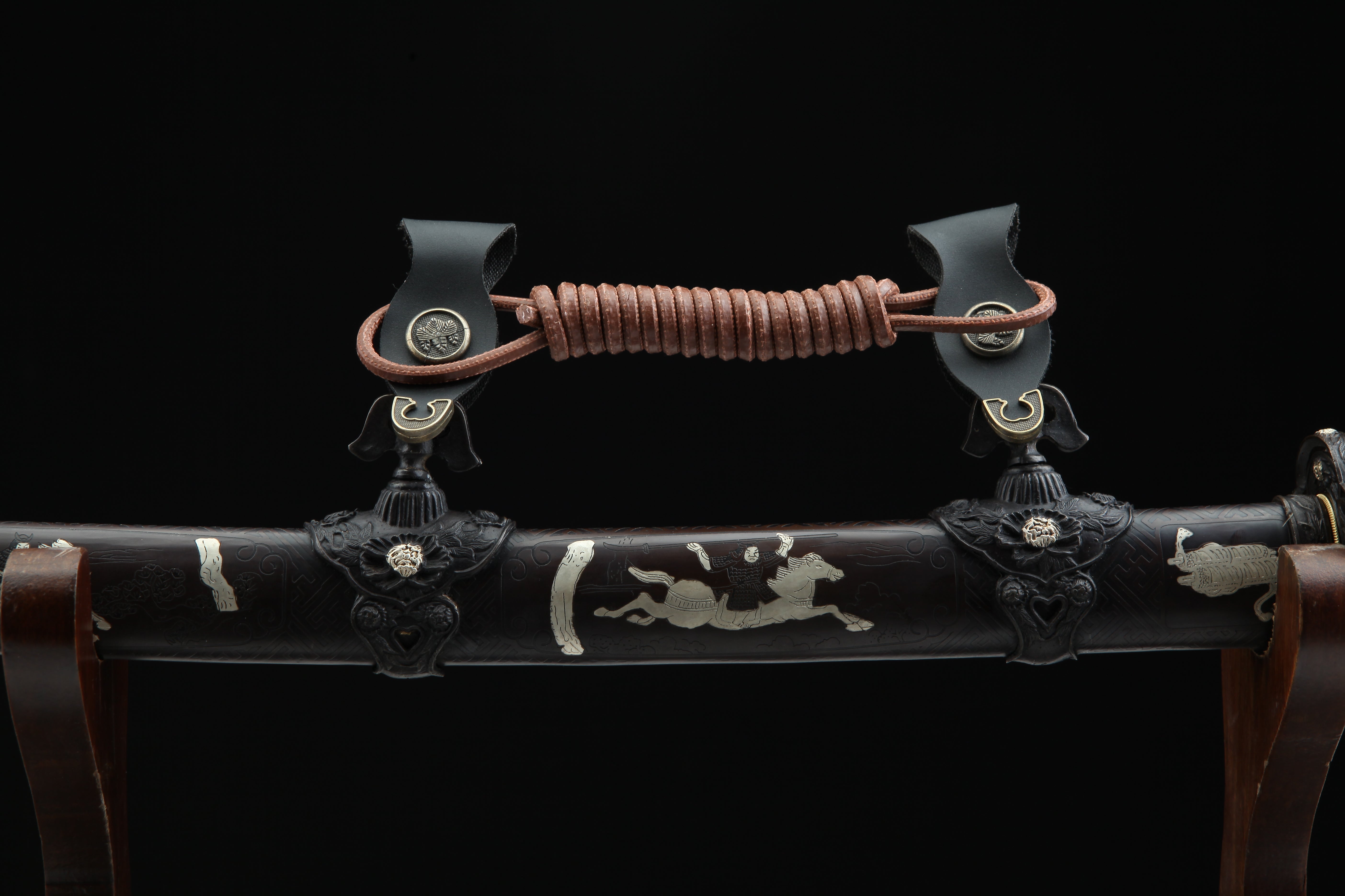 Hand Forged Japanese Tachi Orient Copper Demon Blade(Damascus Steel)