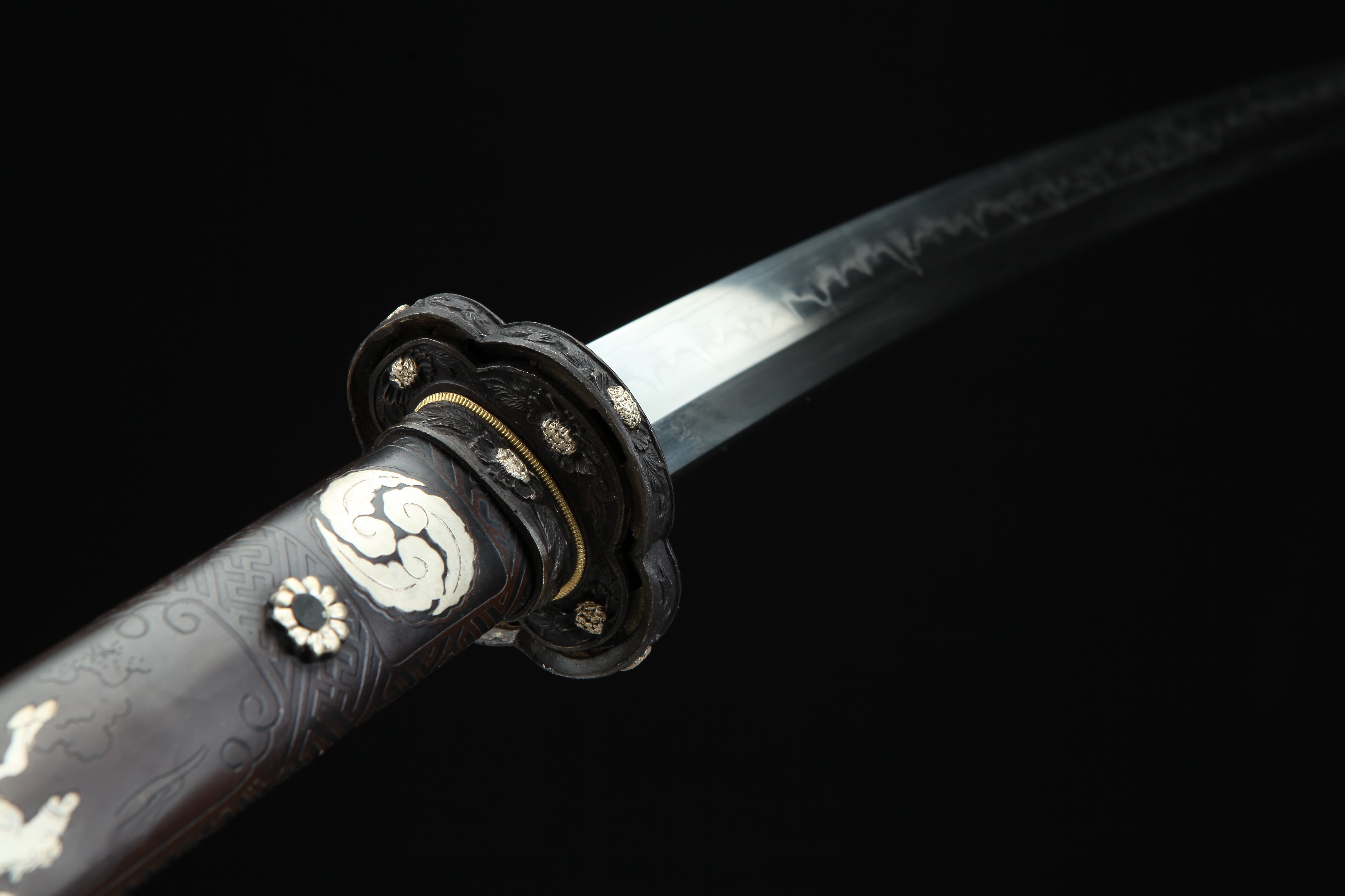 Hand Forged Japanese Tachi Orient Copper Demon Blade(Damascus Steel)