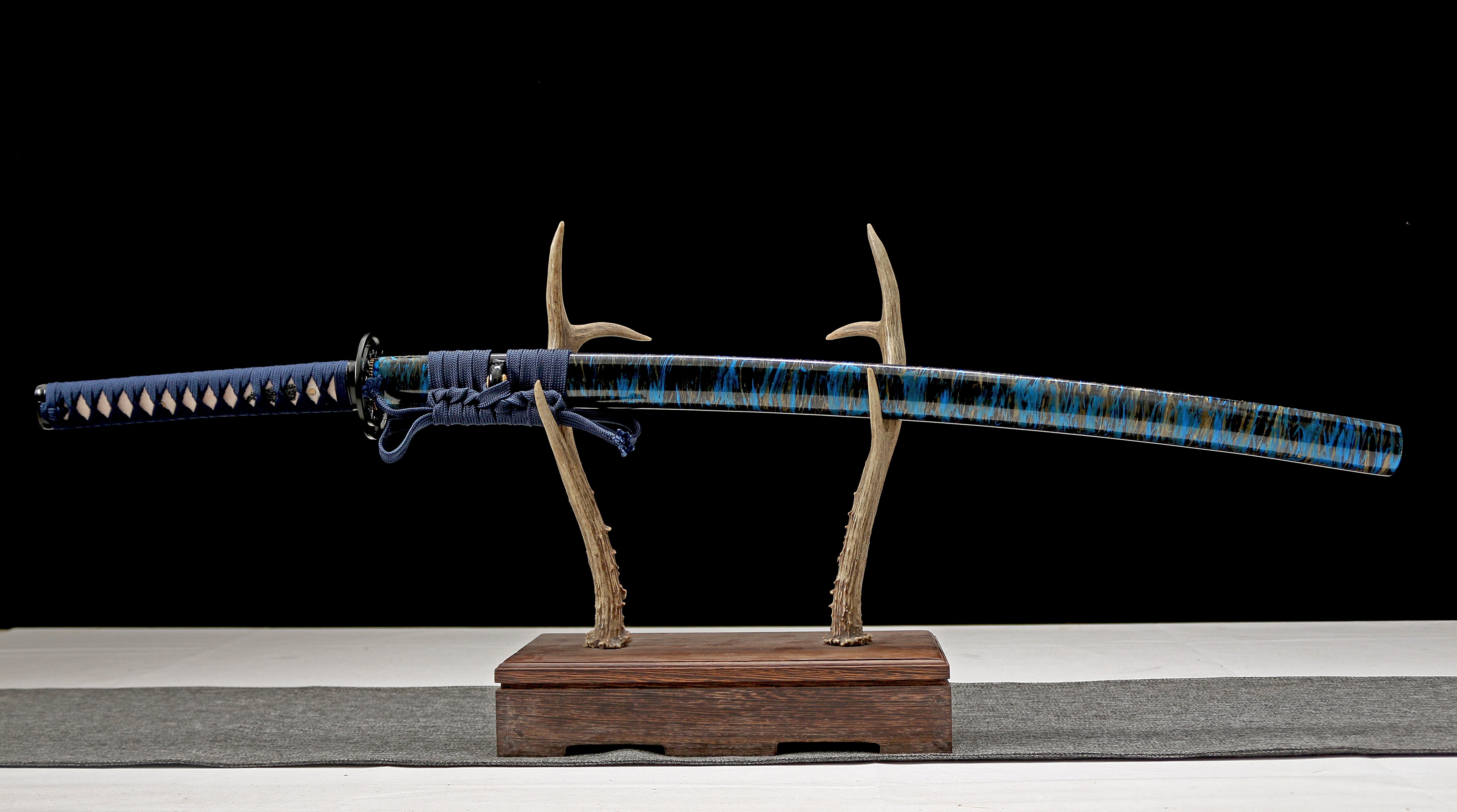 Hand Forged Japanese Katana Abyssal Poseidon's Wrath Blade(1095 Carbon Steel)