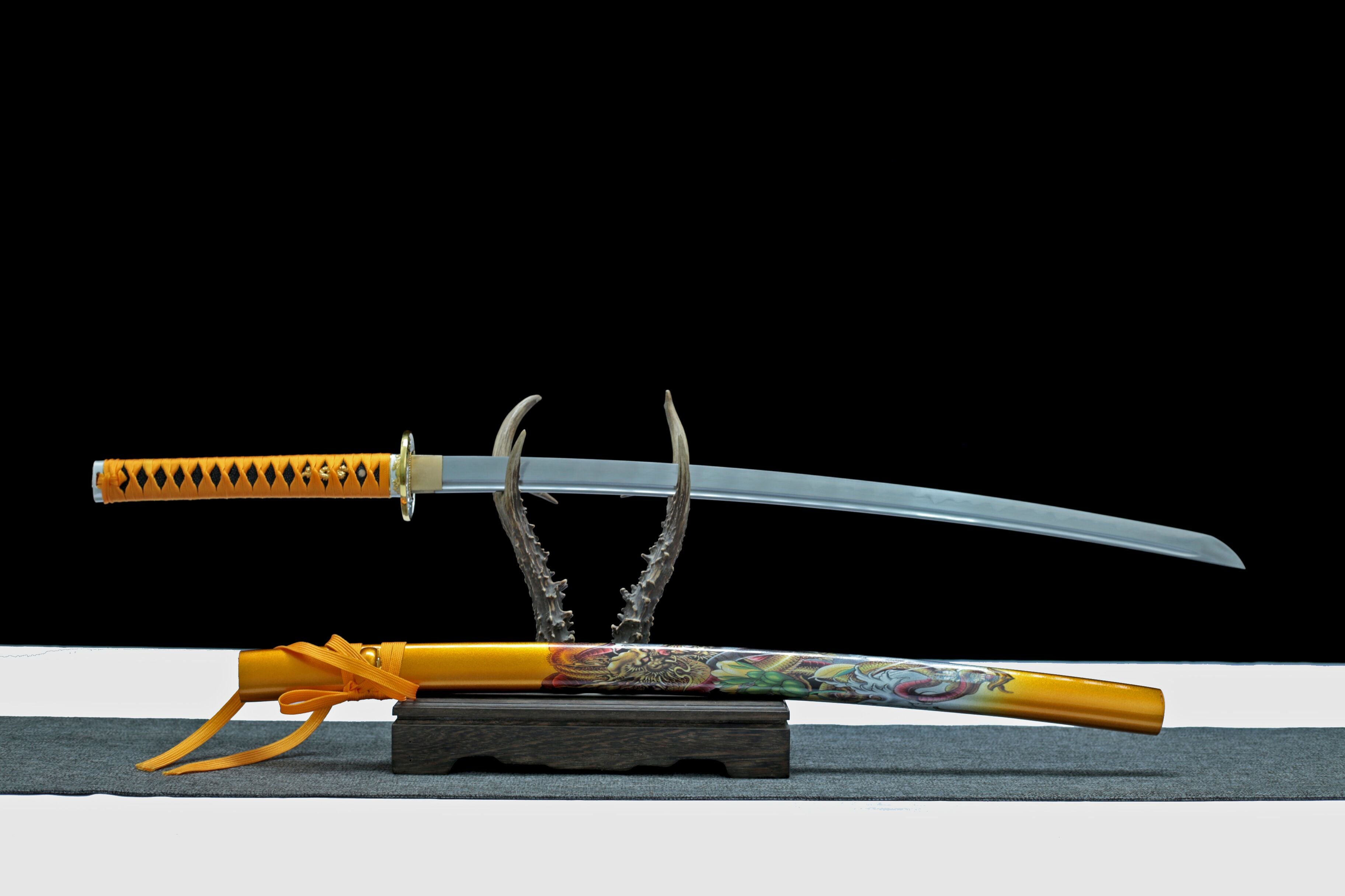Hand Forged Japanese Katana Inferno Draconis Blade(1045 Carbon Steel)