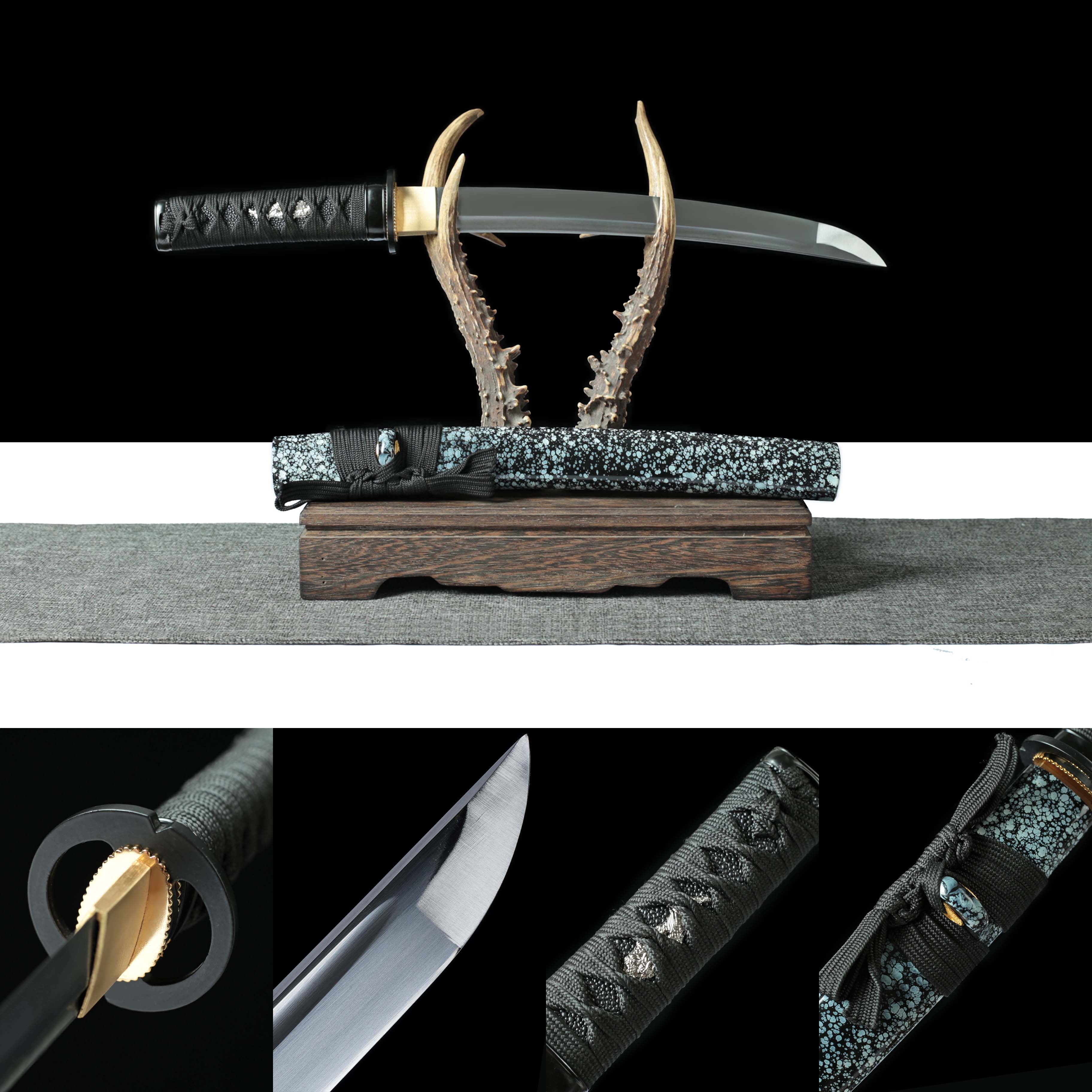 Hand Forged Japanese Tanto Tsukikage Hada Blade(1060 Carbon Steel)