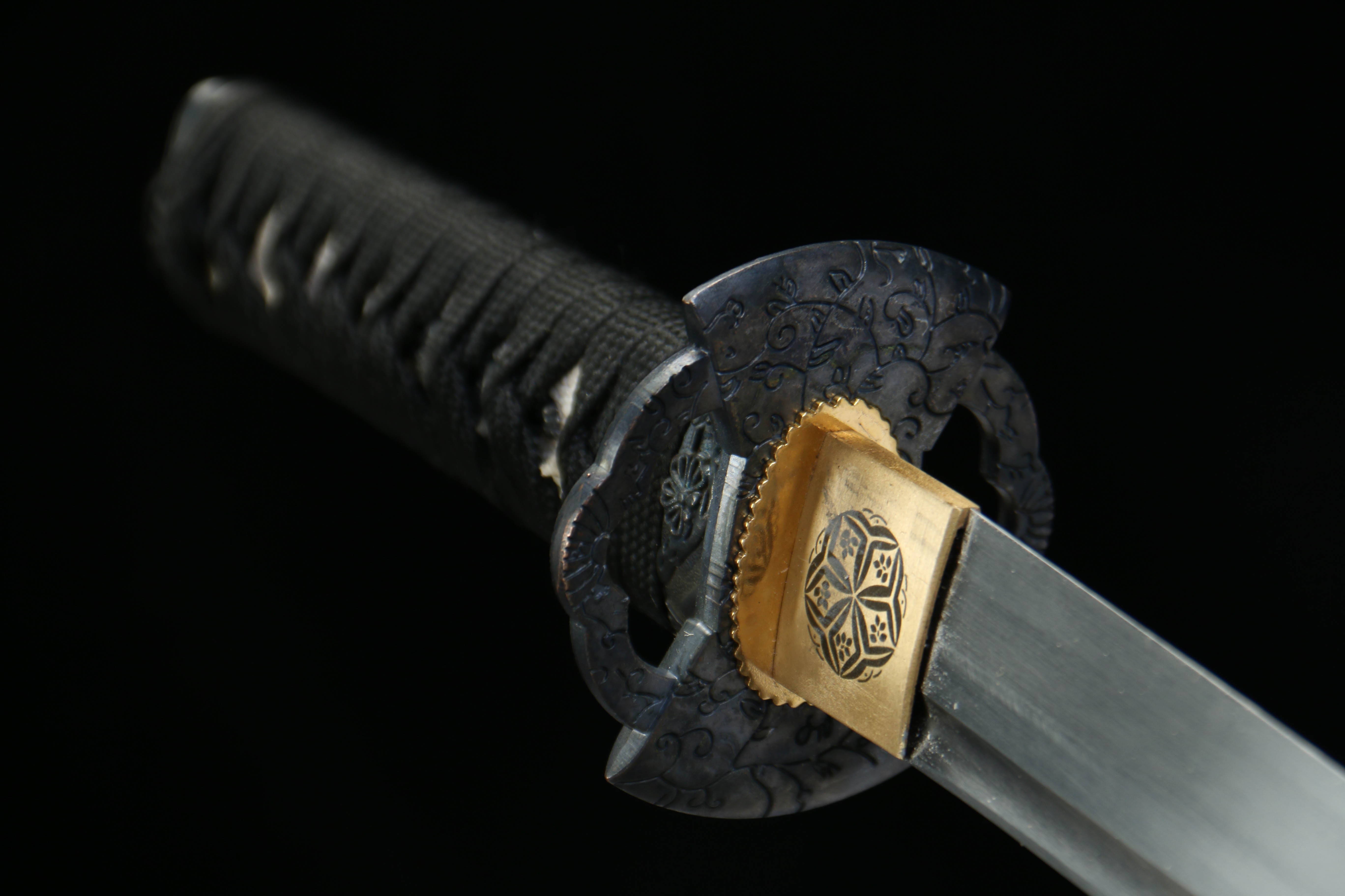 Hand Forged Japanese Tanto Crimson Mandala Blade(1060 Carbon Steel)