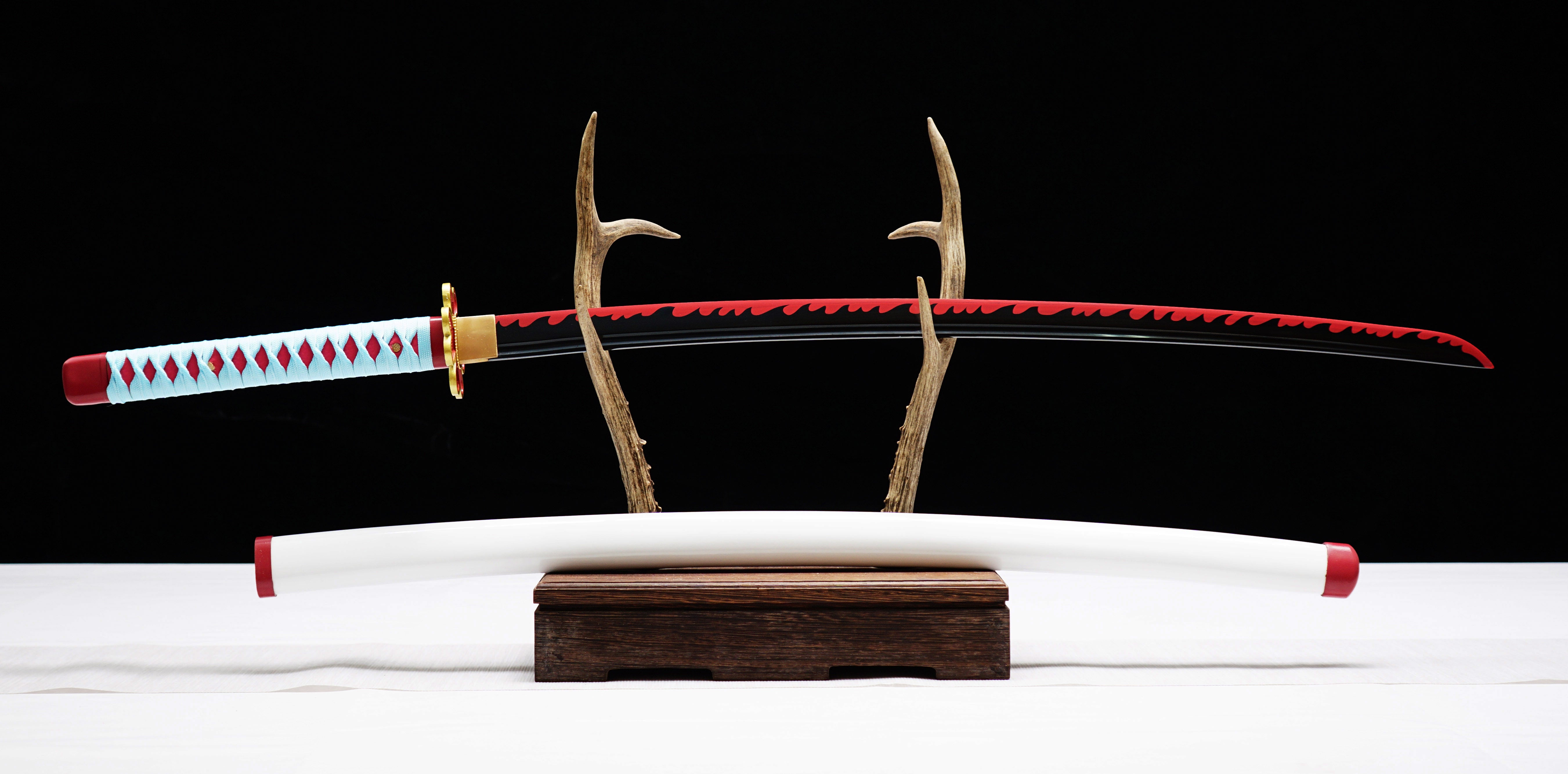 Hand Forged Demon Slayer Katana Kanroji Mitsuri Nichirin Sword(1045 Carbon Steel)