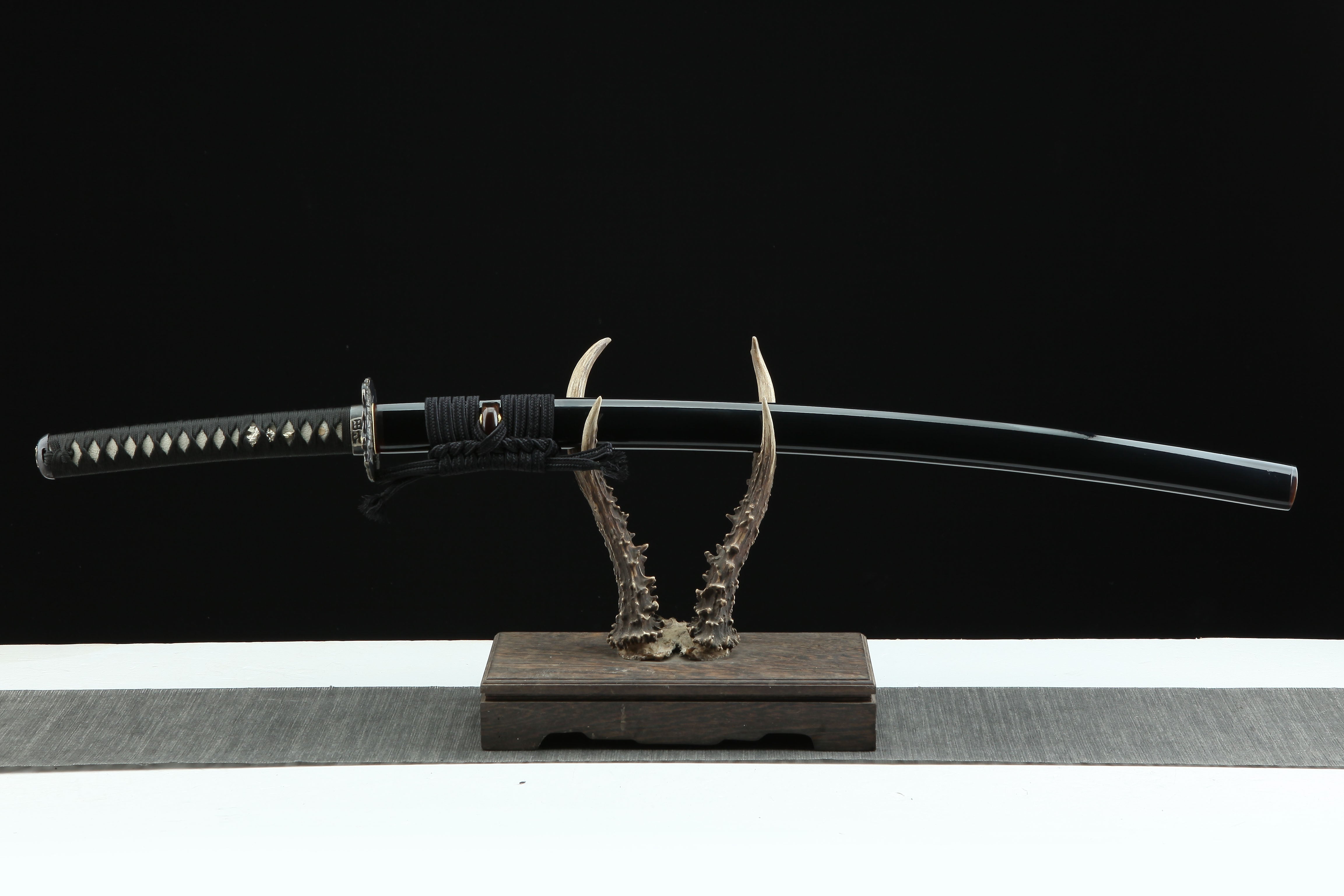 Hand Forged Japanese Katana Shinigami Hannya Cursed Mask Blade(Damascus Steel)