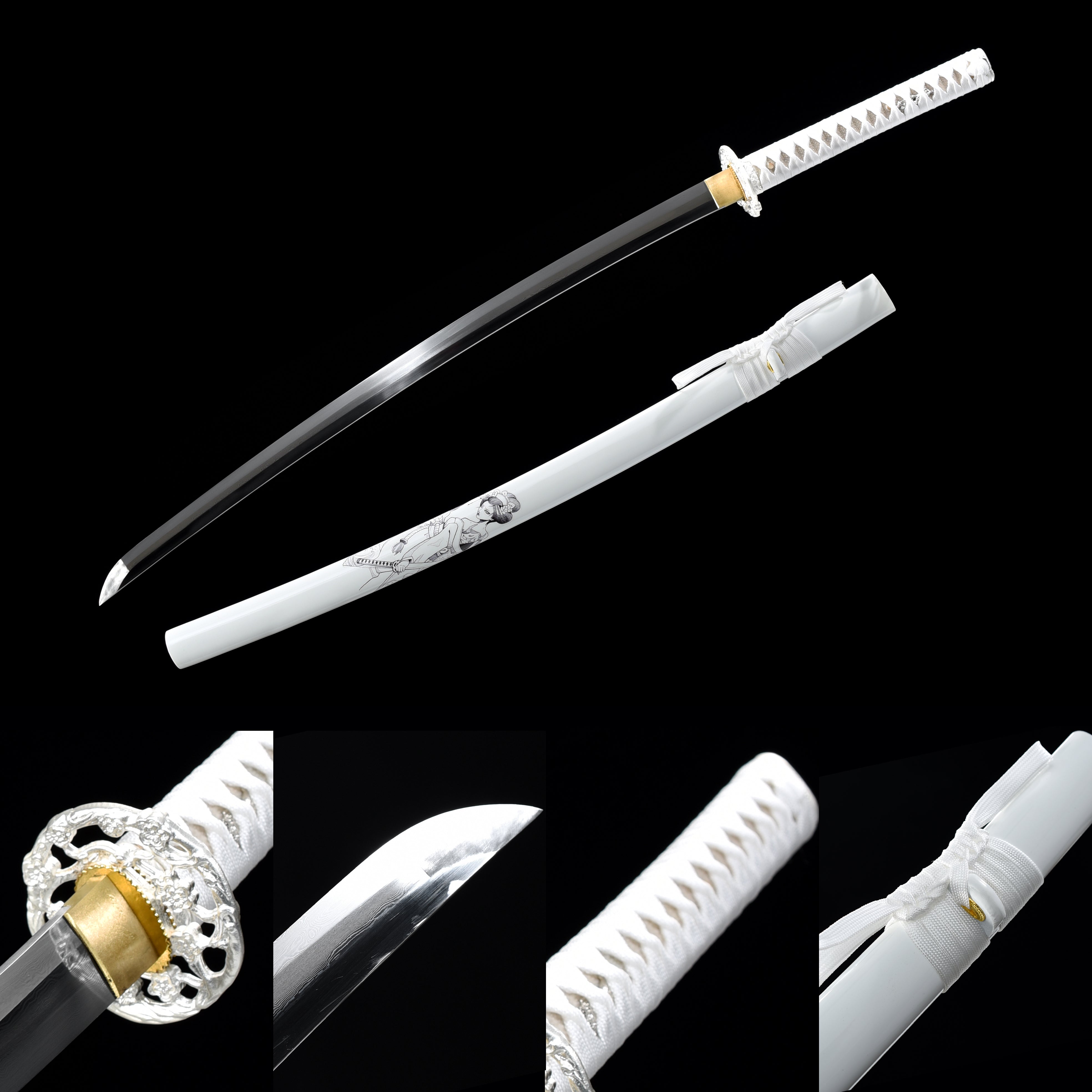 Hand Forged Japanese Katana Pale Apocalypse Blade(Damascus Steel)