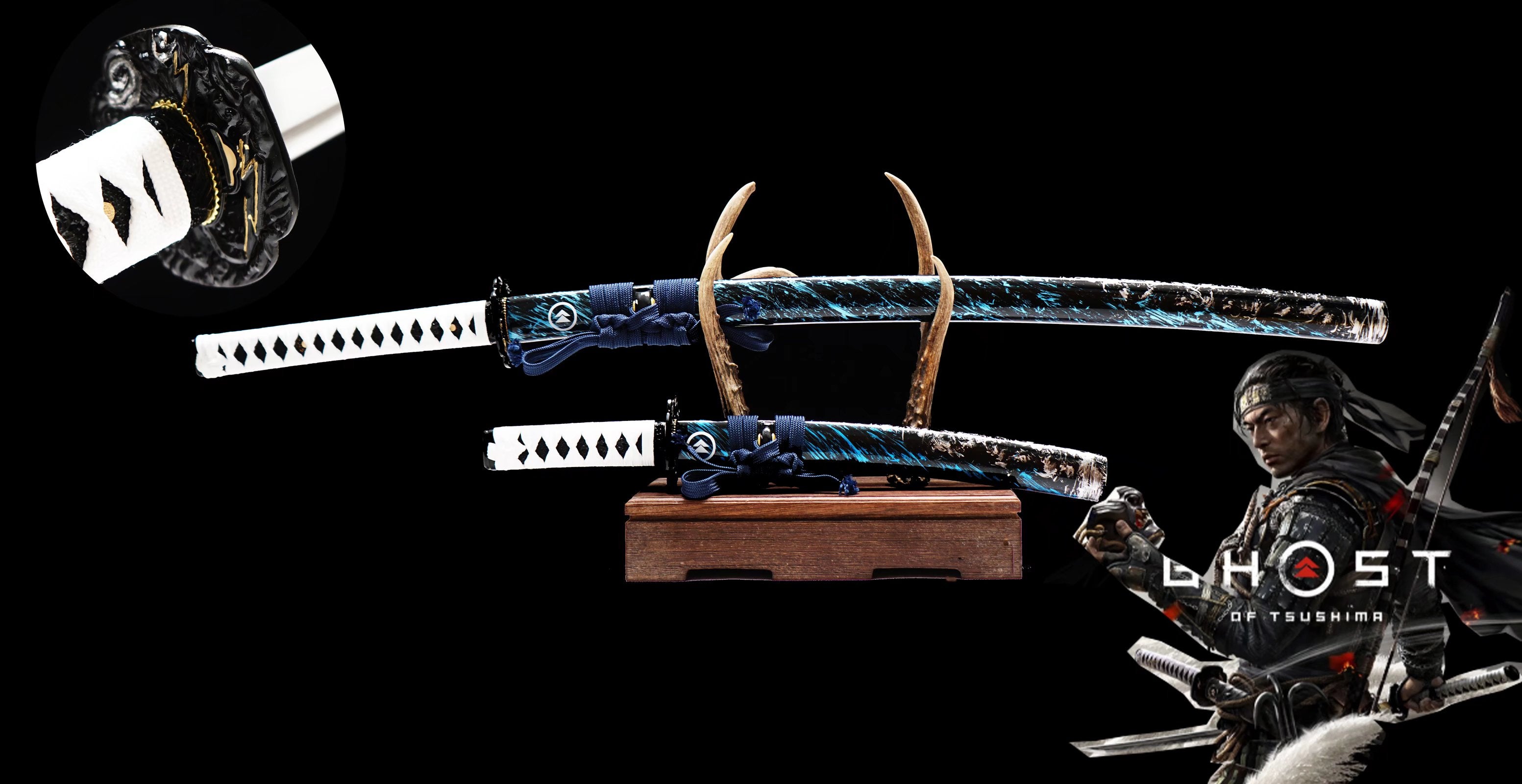 Hand Forged Ghost of Tsushima Katana Generation Three Blade Set of 2(1095 Carbon Steel)