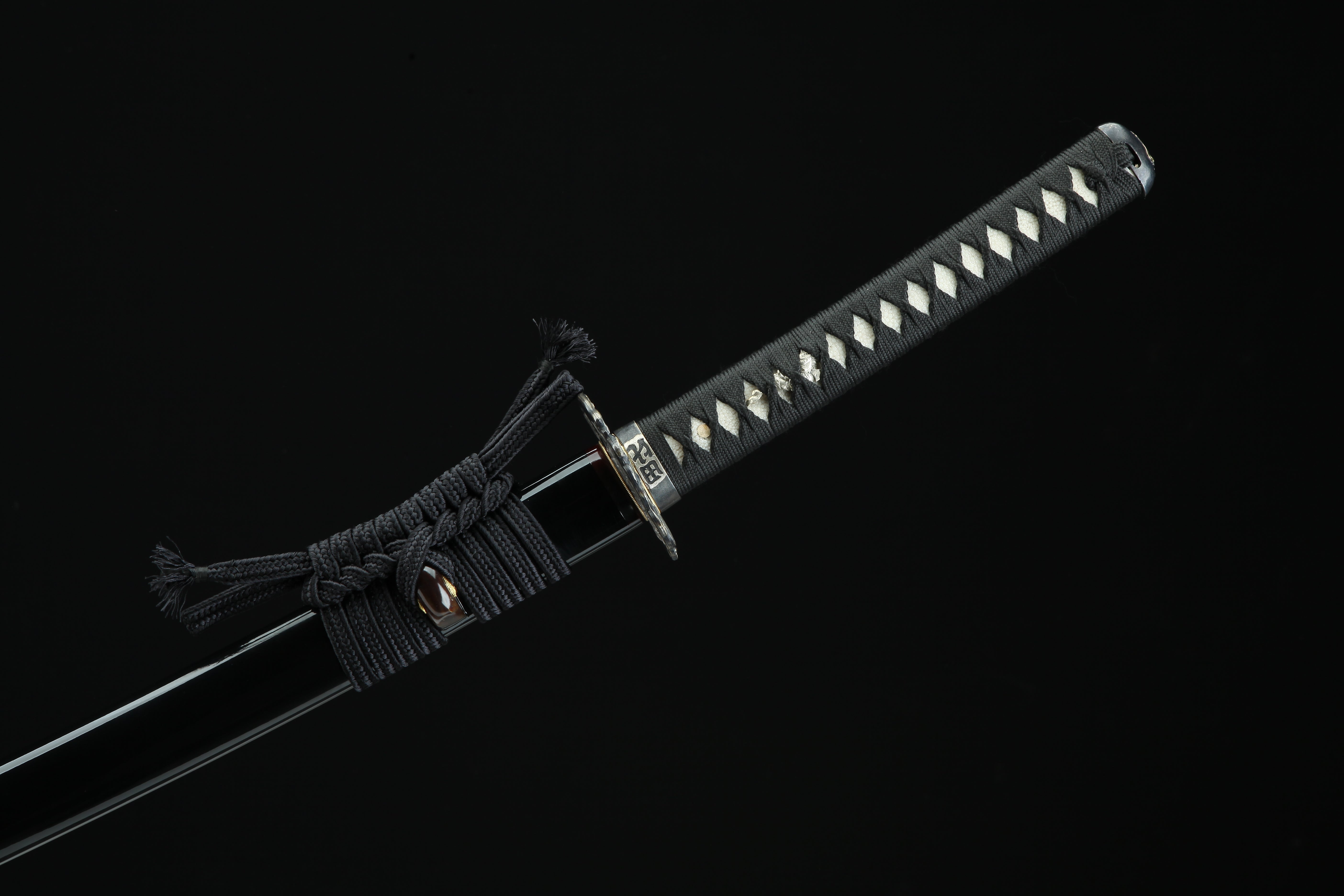 Hand Forged Japanese Katana Shinigami Hannya Cursed Mask Blade(Damascus Steel)