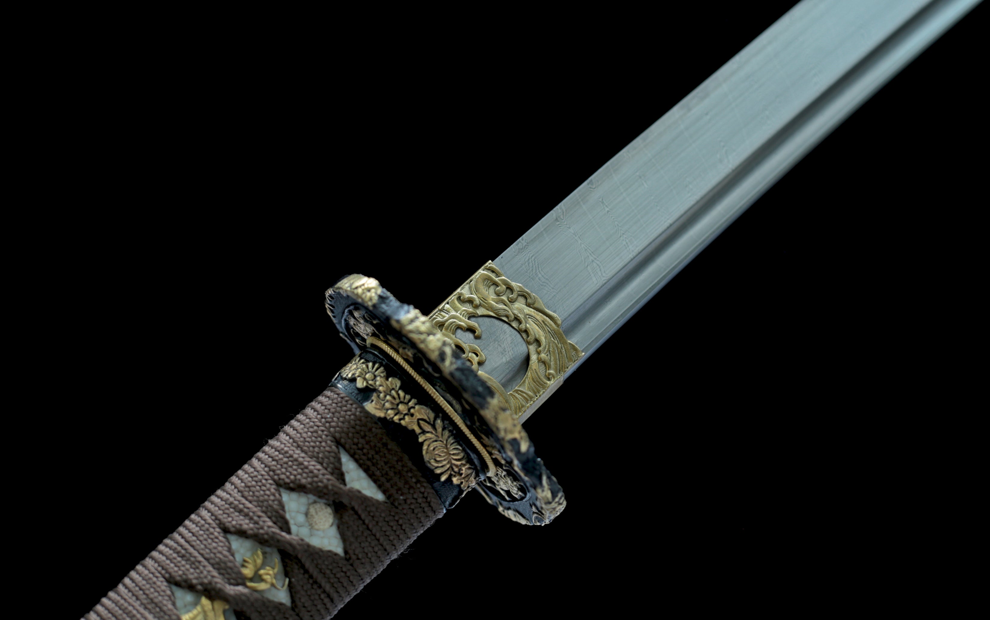 Hand Forged Japanese Katana Celestial Glyph Blade(Damascus Steel)