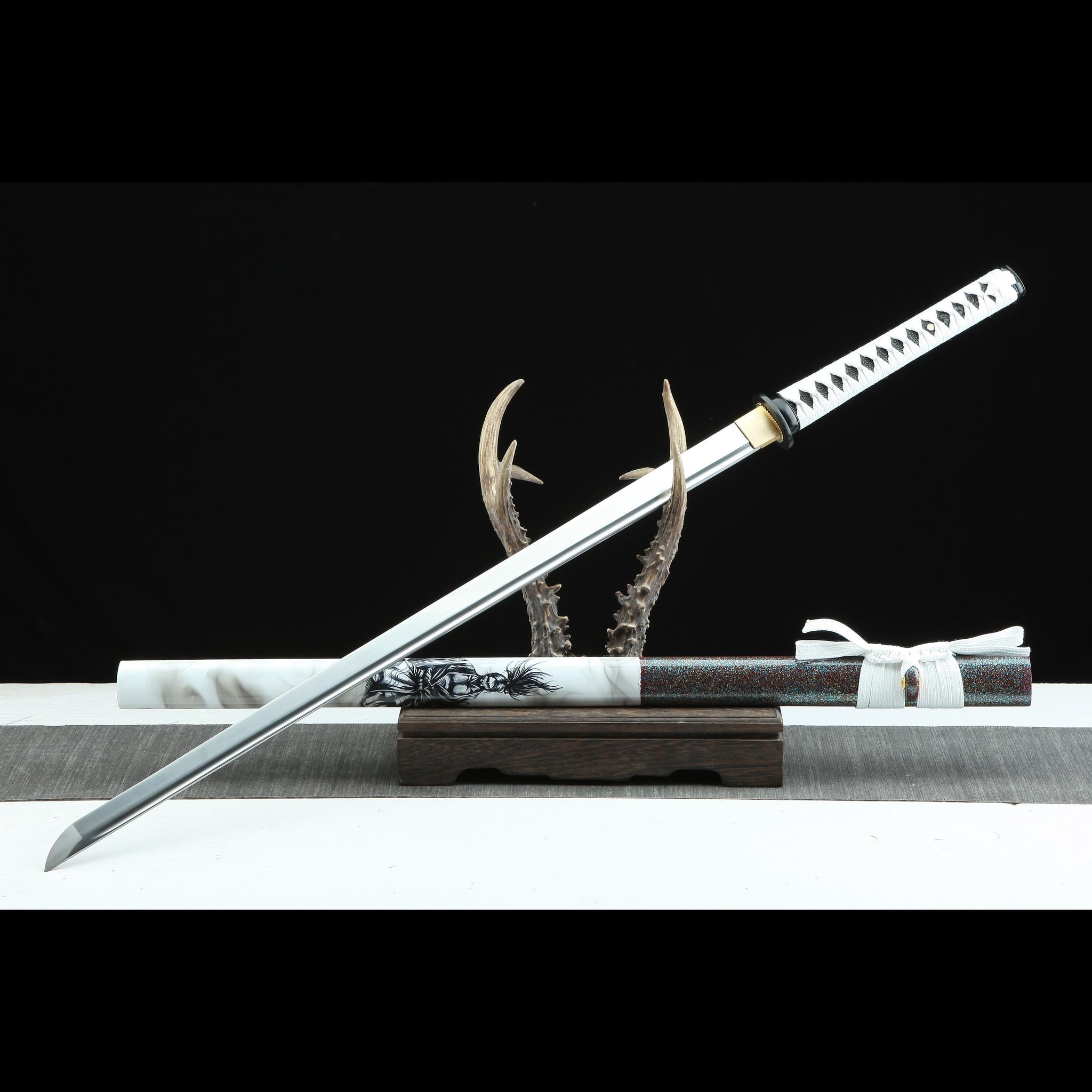 Hand Forged Japanese Katana Whitebrow Zenith Blade(High Performance Steel)