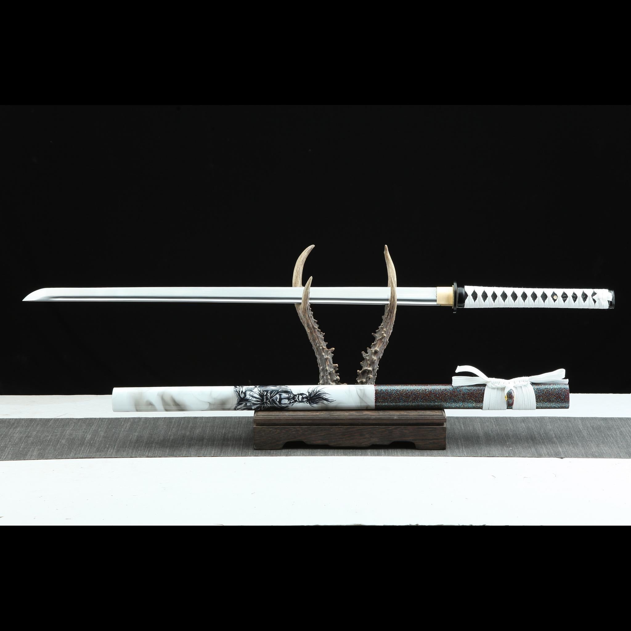 Hand Forged Japanese Katana Whitebrow Zenith Blade(High Performance Steel)