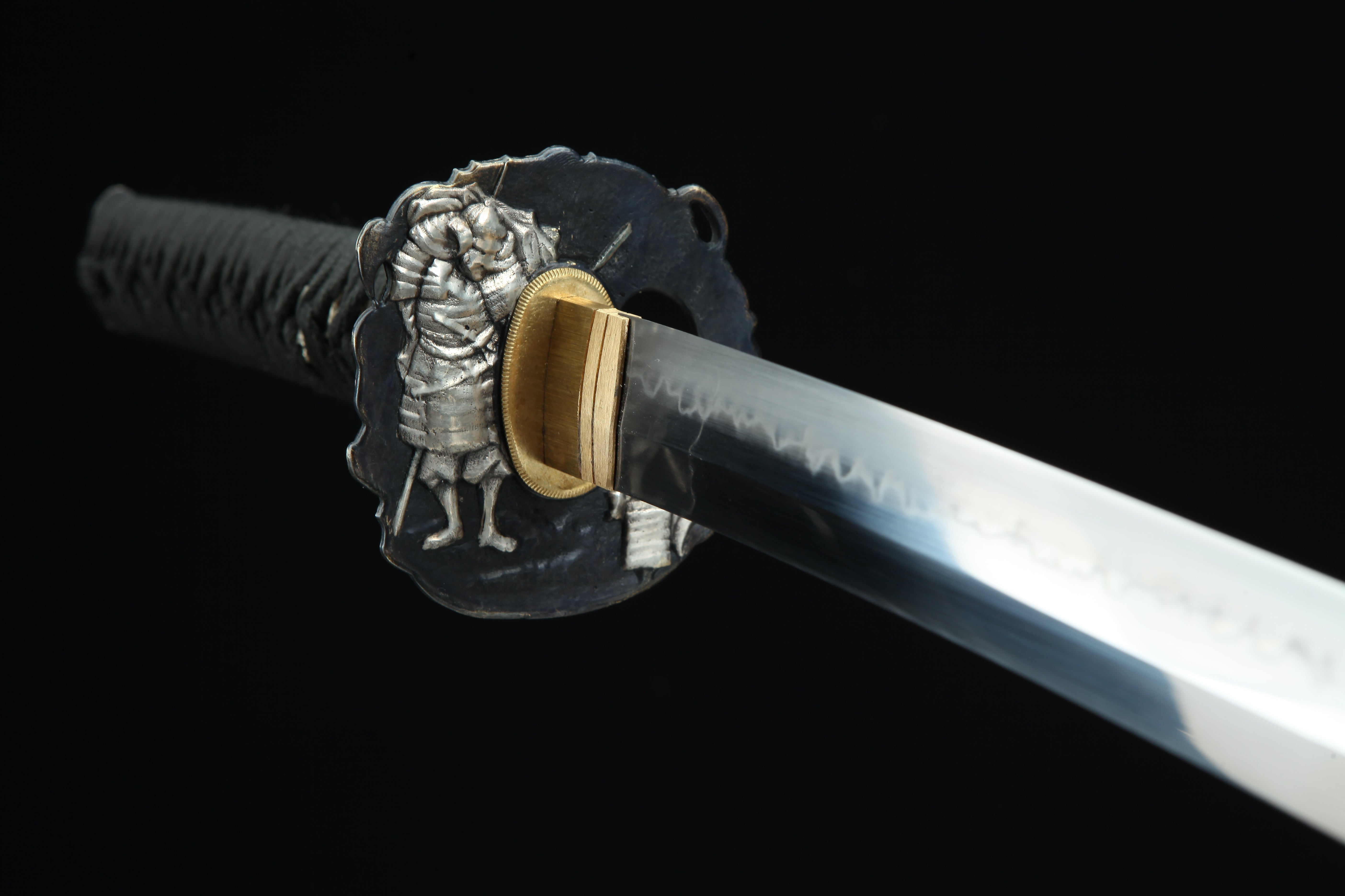 Hand Forged Japanese Katana Shinigami Hannya Cursed Mask Blade(Damascus Steel)