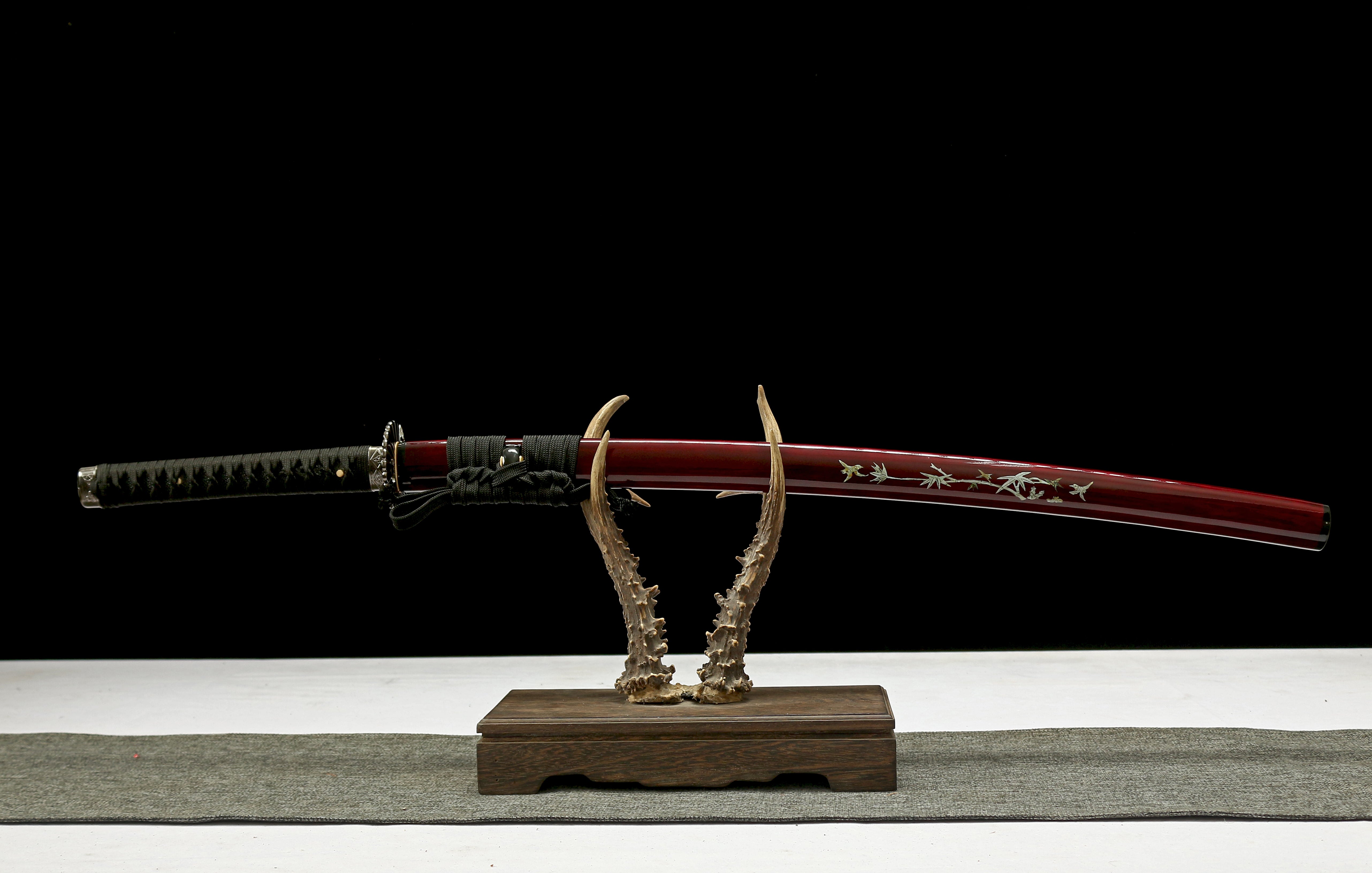 Hand Forged Japanese Katana Phantom Bamboo Blade(1095 Carbon Steel)