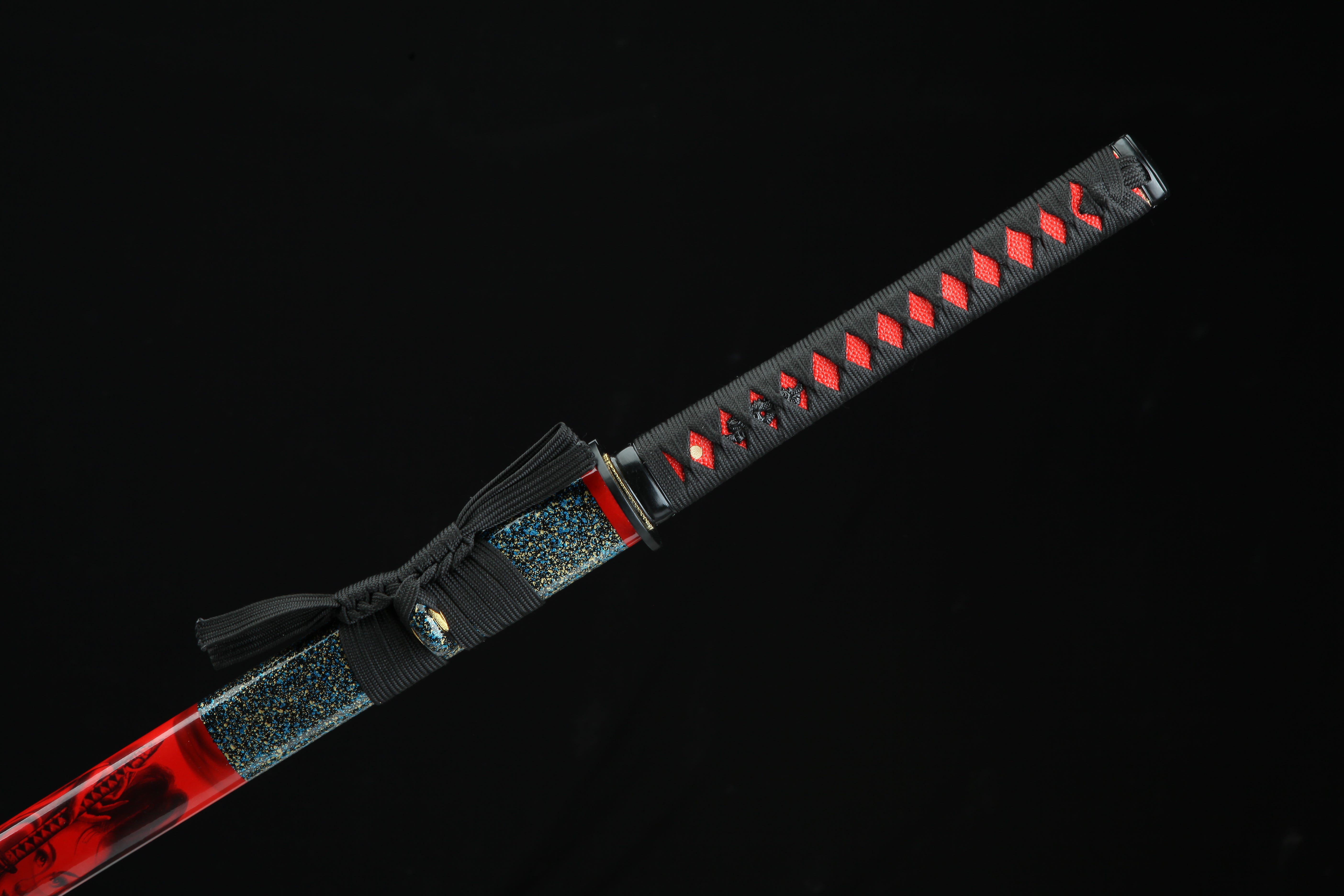 Hand Forged Japanese Katana Witch Cursed Moon Blade(1095 Carbon Steel)