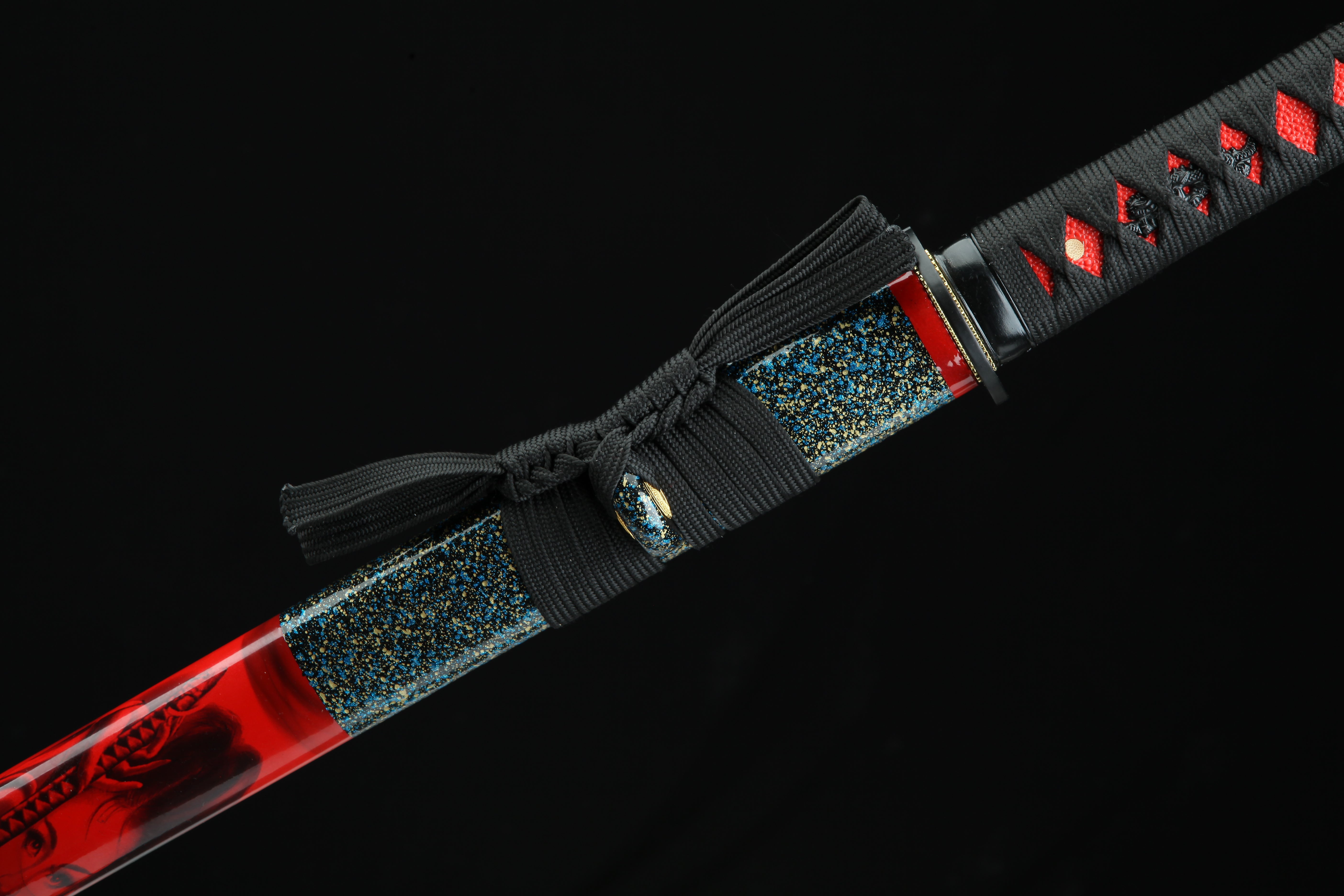 Hand Forged Japanese Katana Witch Cursed Moon Blade(1095 Carbon Steel)