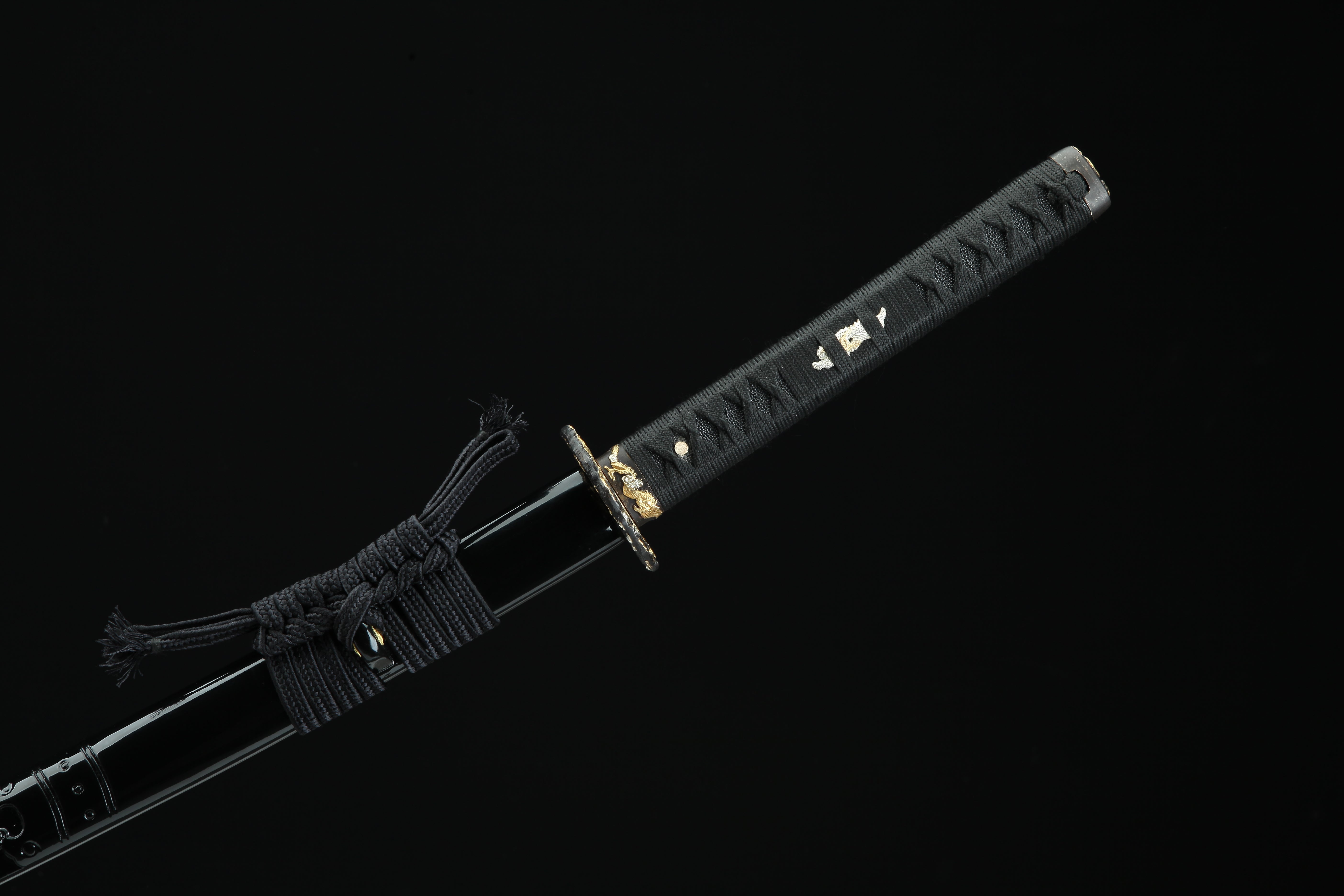 Hand Forged Japanese Katana Abyssal Sovereign Blade(Damascus Steel)