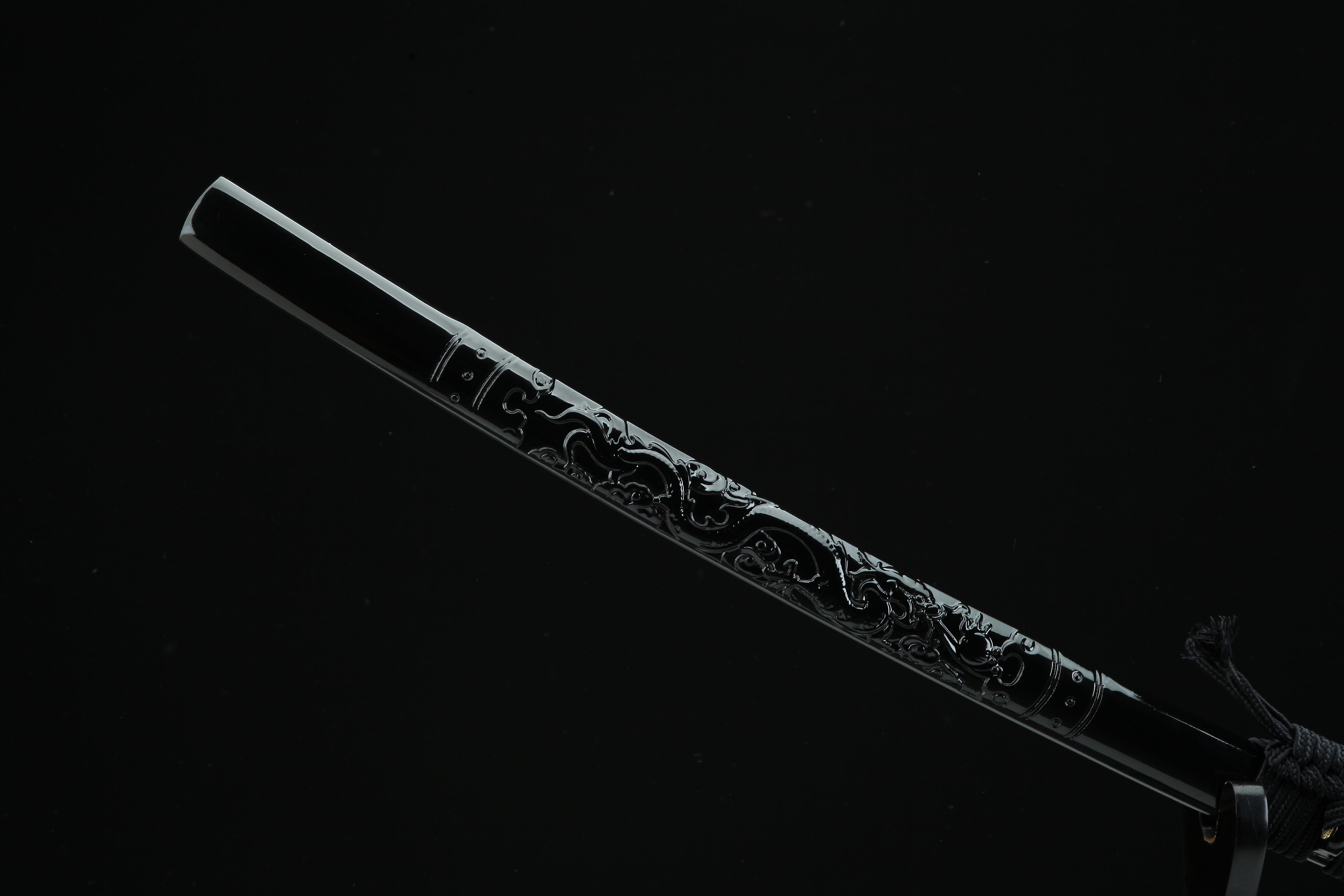 Hand Forged Japanese Katana Abyssal Sovereign Blade(Damascus Steel)