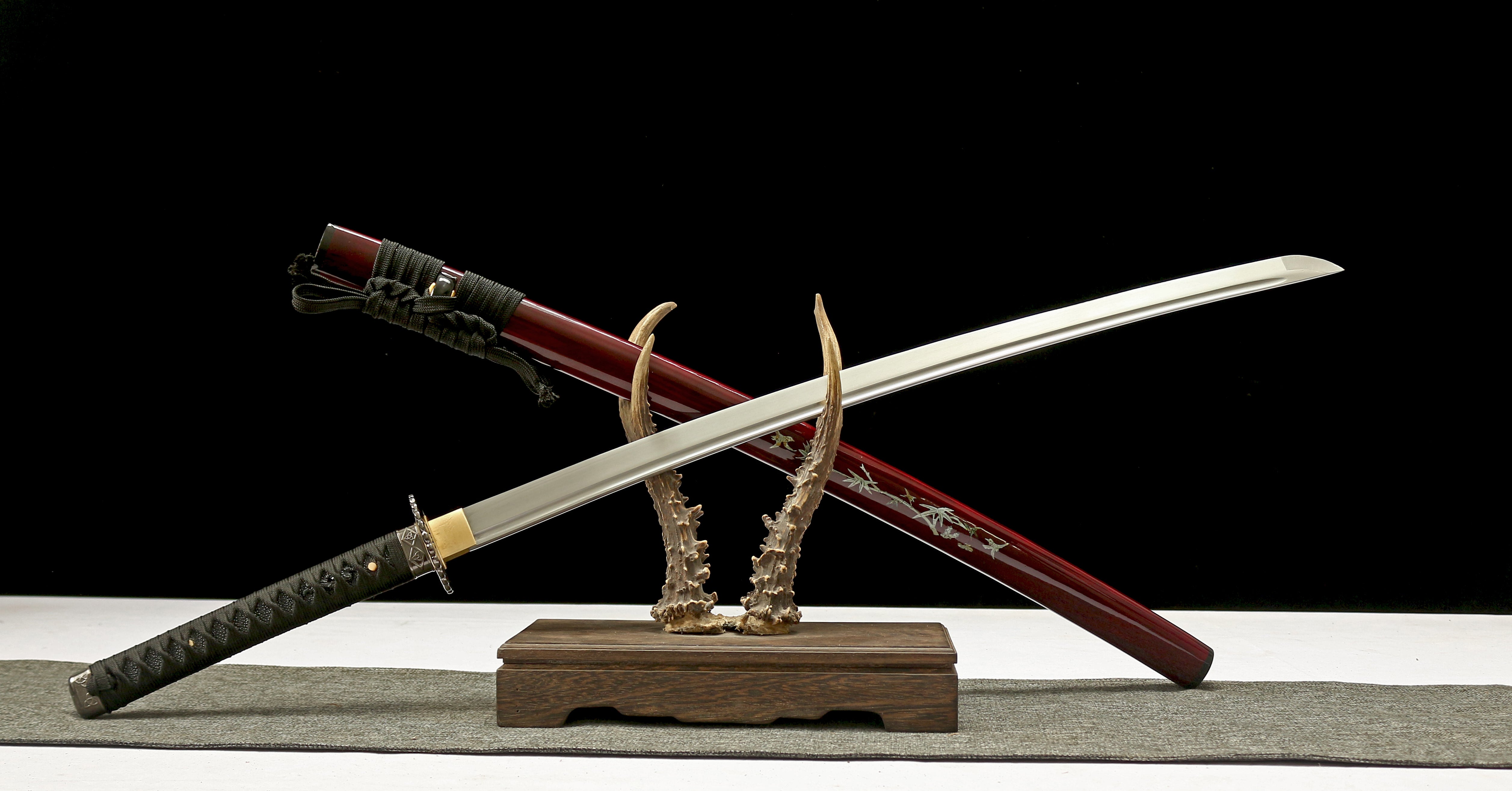 Hand Forged Japanese Katana Phantom Bamboo Blade(1095 Carbon Steel)